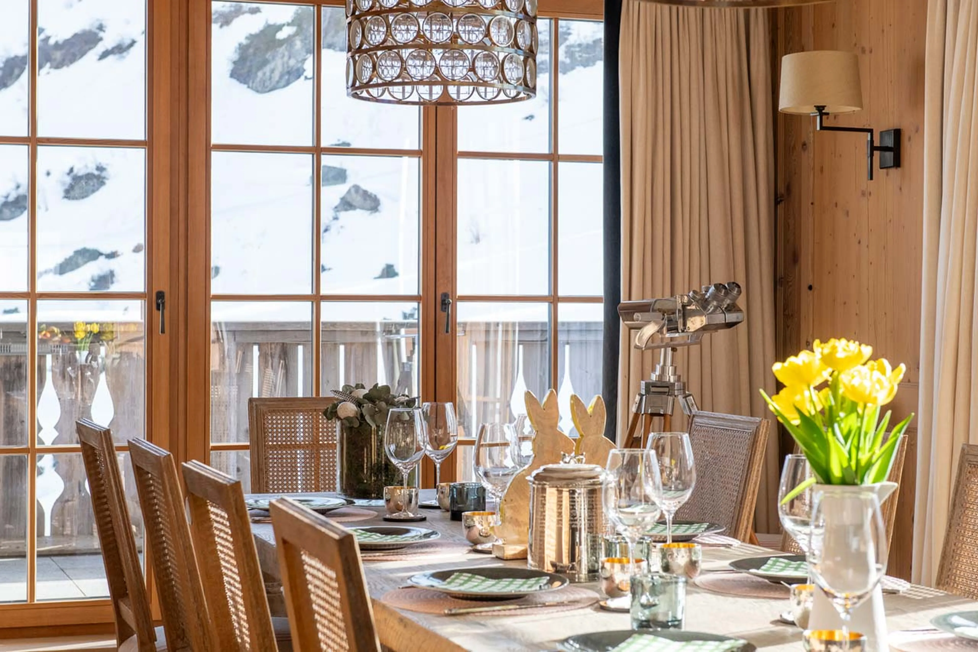 Dining table at Skyfall Penthouse in St Christoph