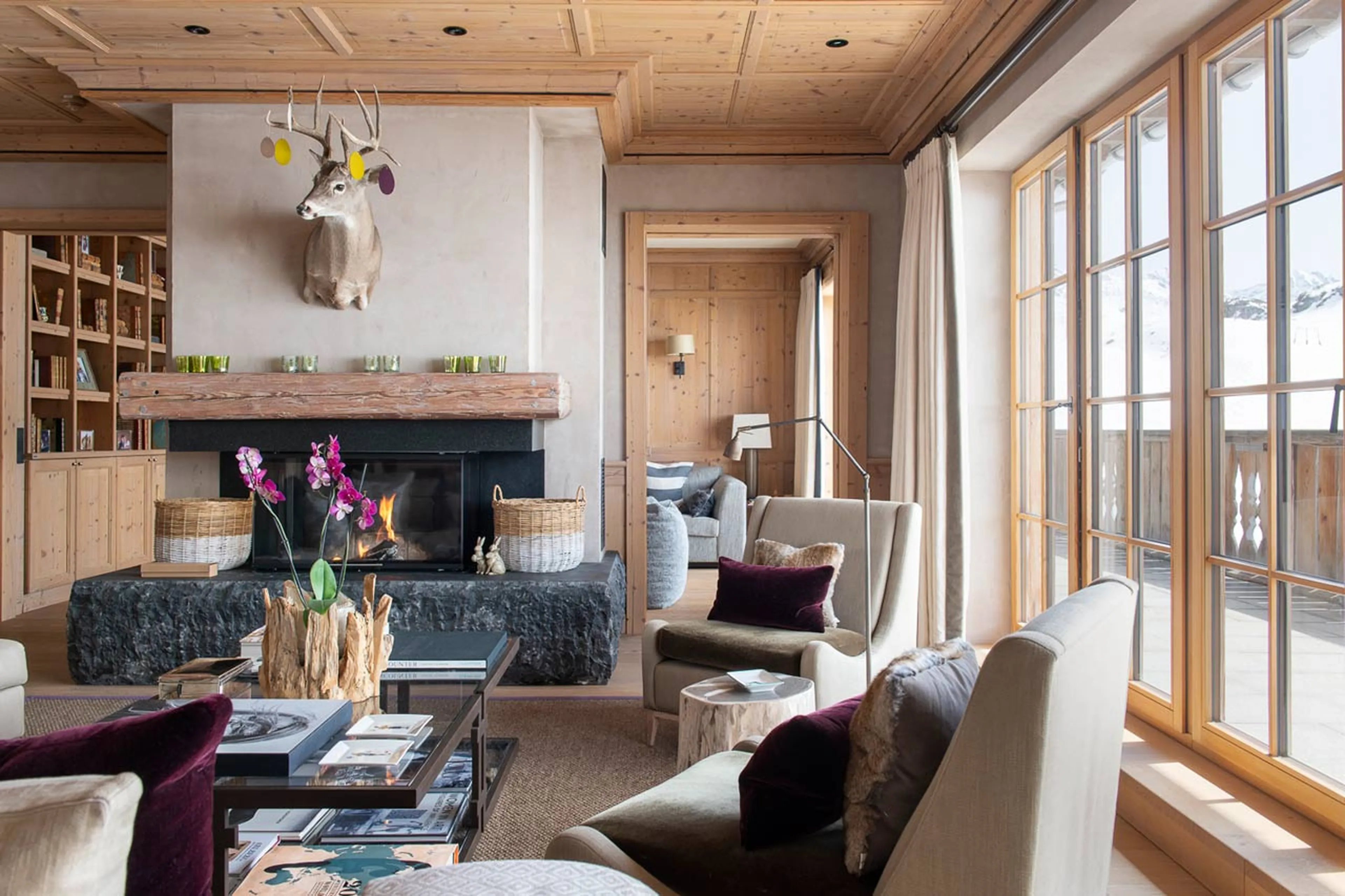 Stylish living room at Skyfall Penthouse in St Christoph