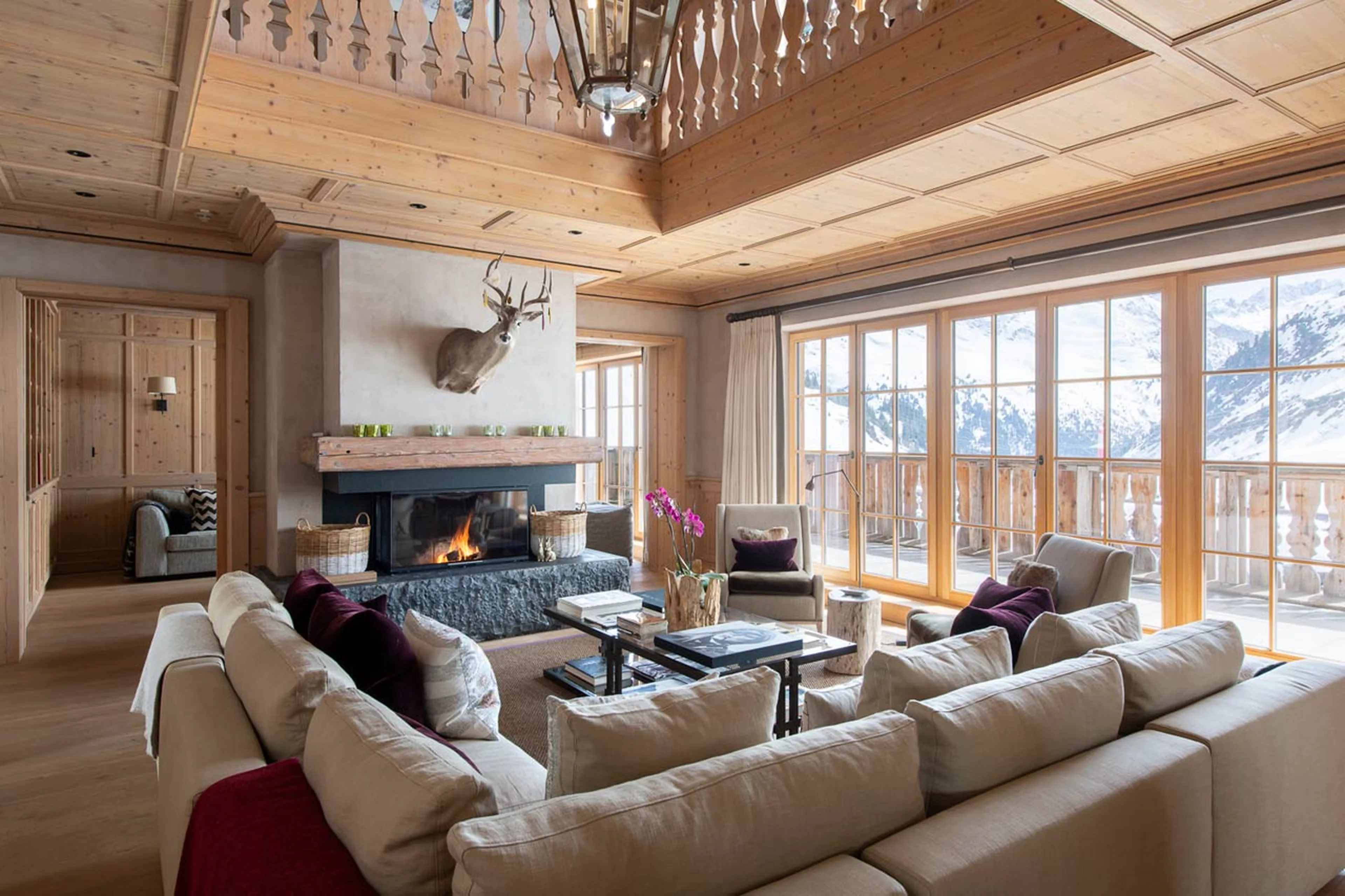 Open plan living room at Skyfall Penthouse in St Christoph