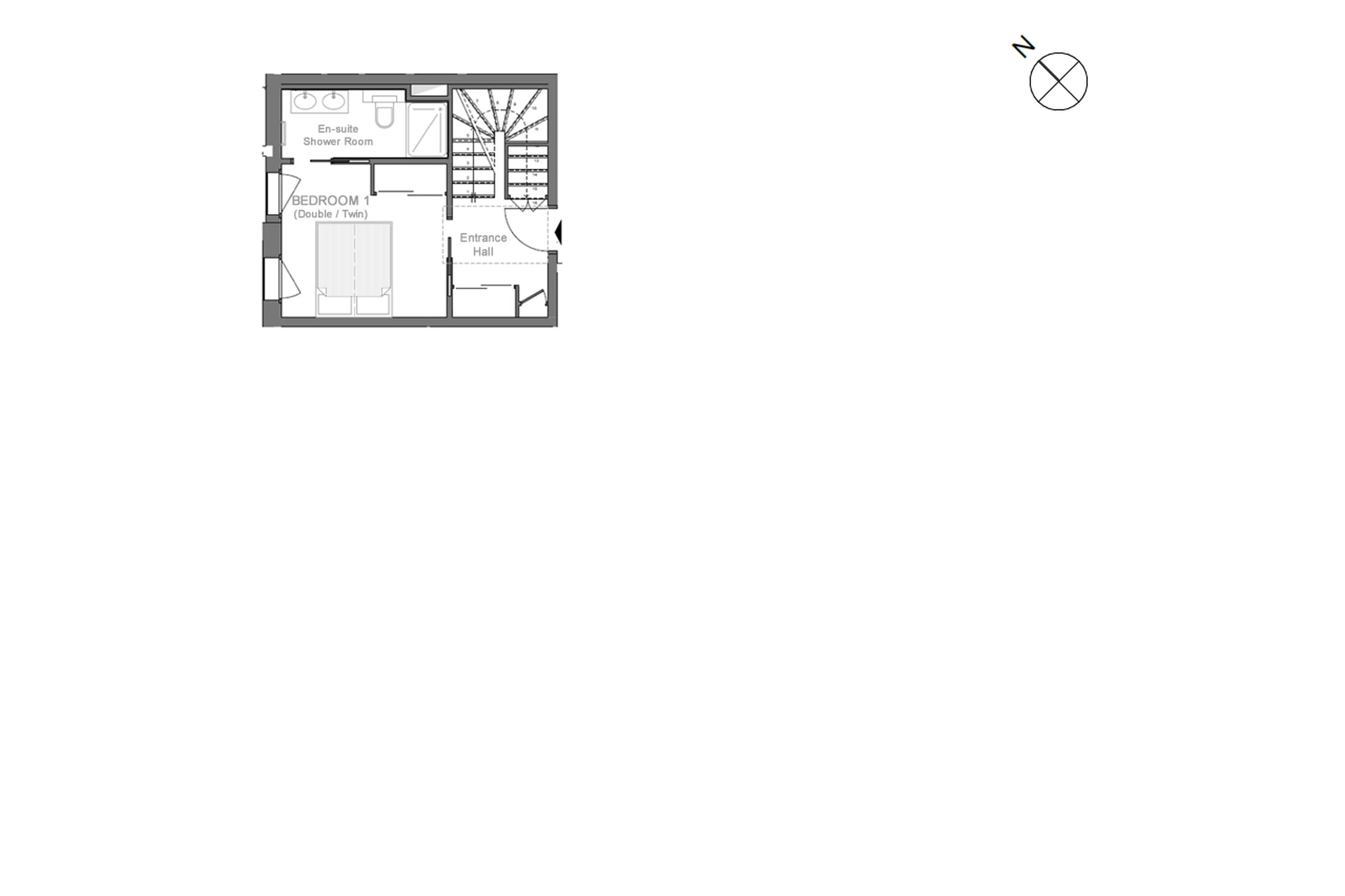 Lower level floor plan of Penthouse Snowgum in Morzine