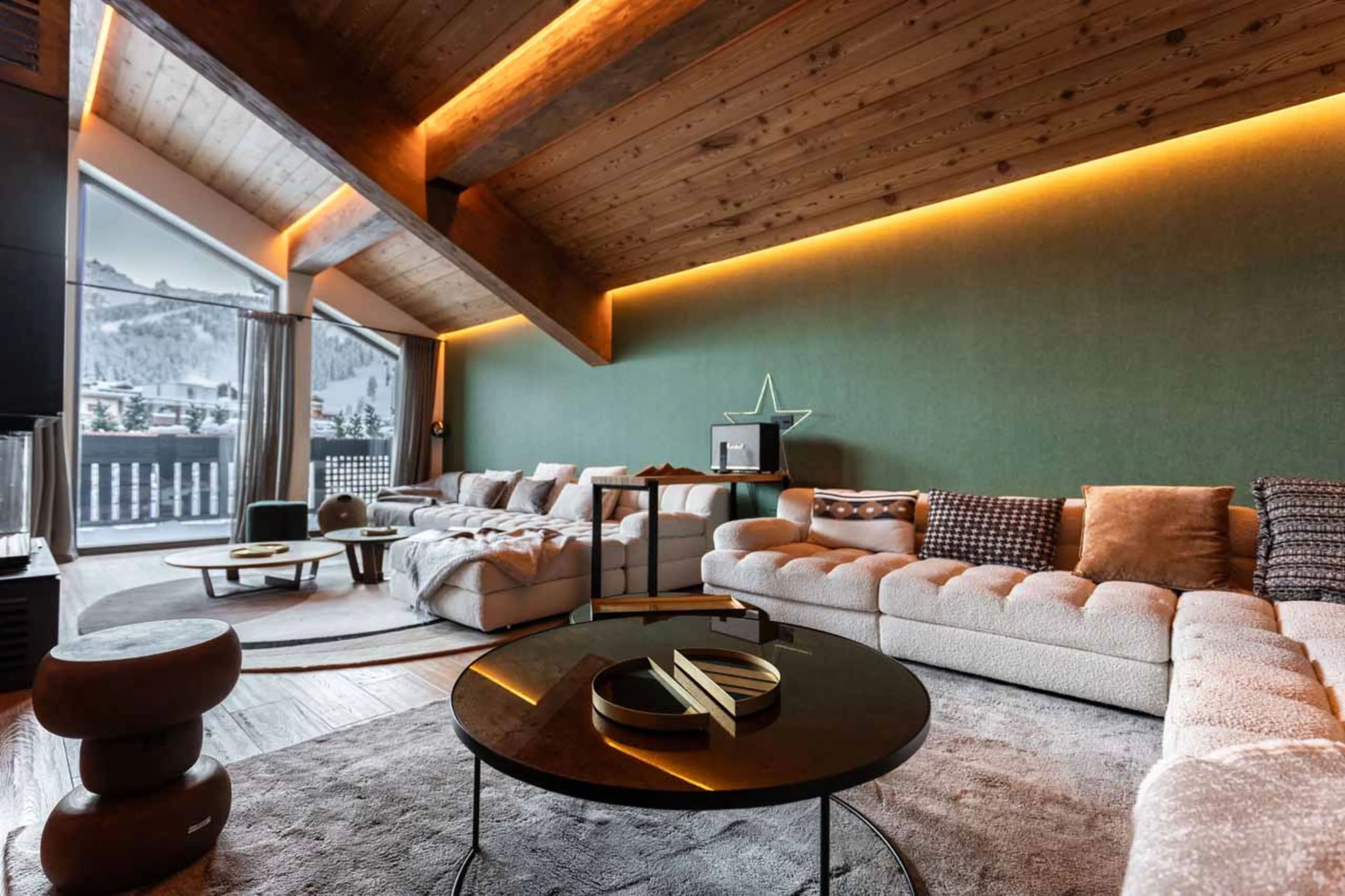 Living area at Penthouse The View in Courchevel 1850