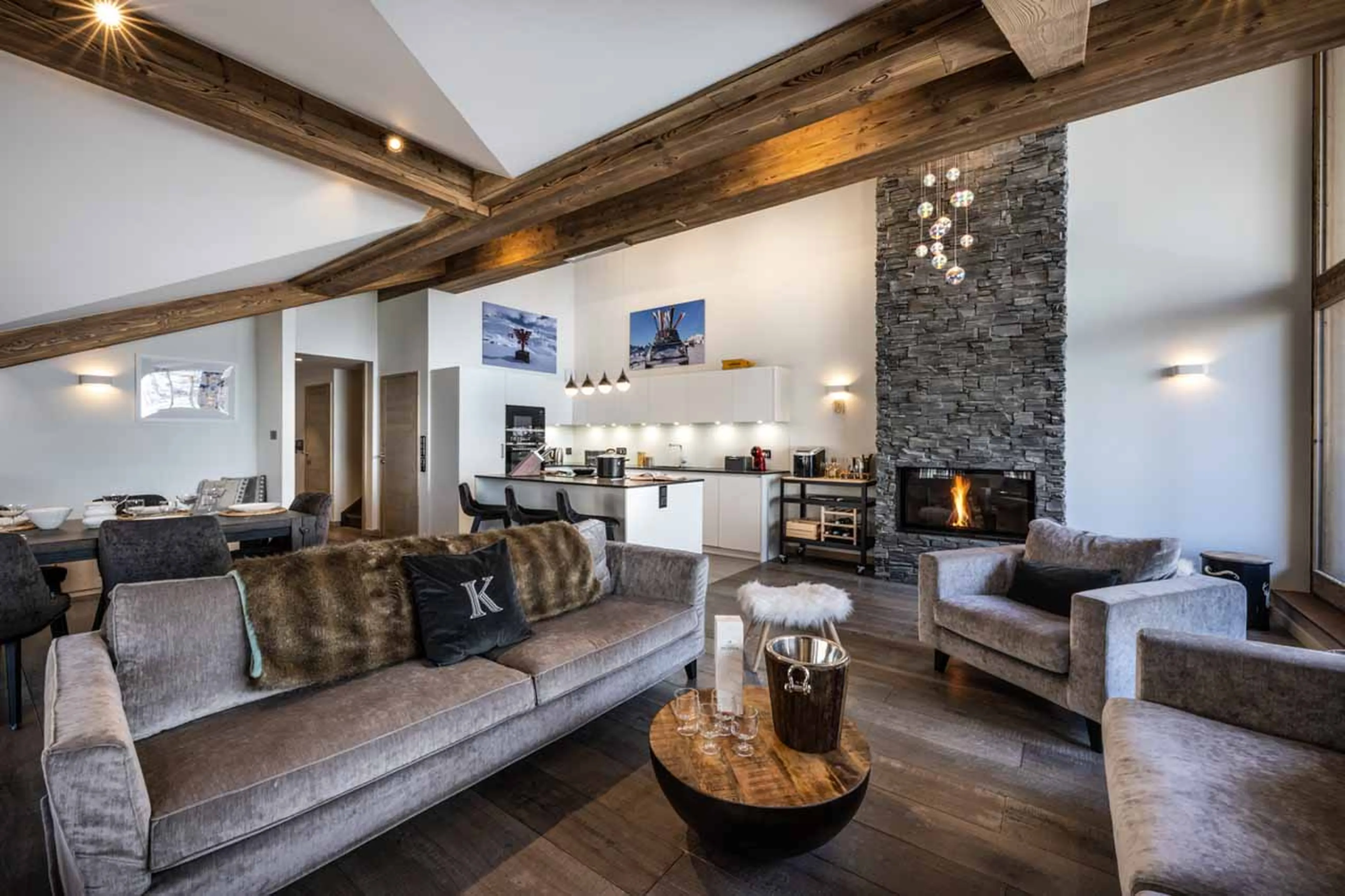 Living area at Penthouse Vail Lodge A31 in Val d'Isere