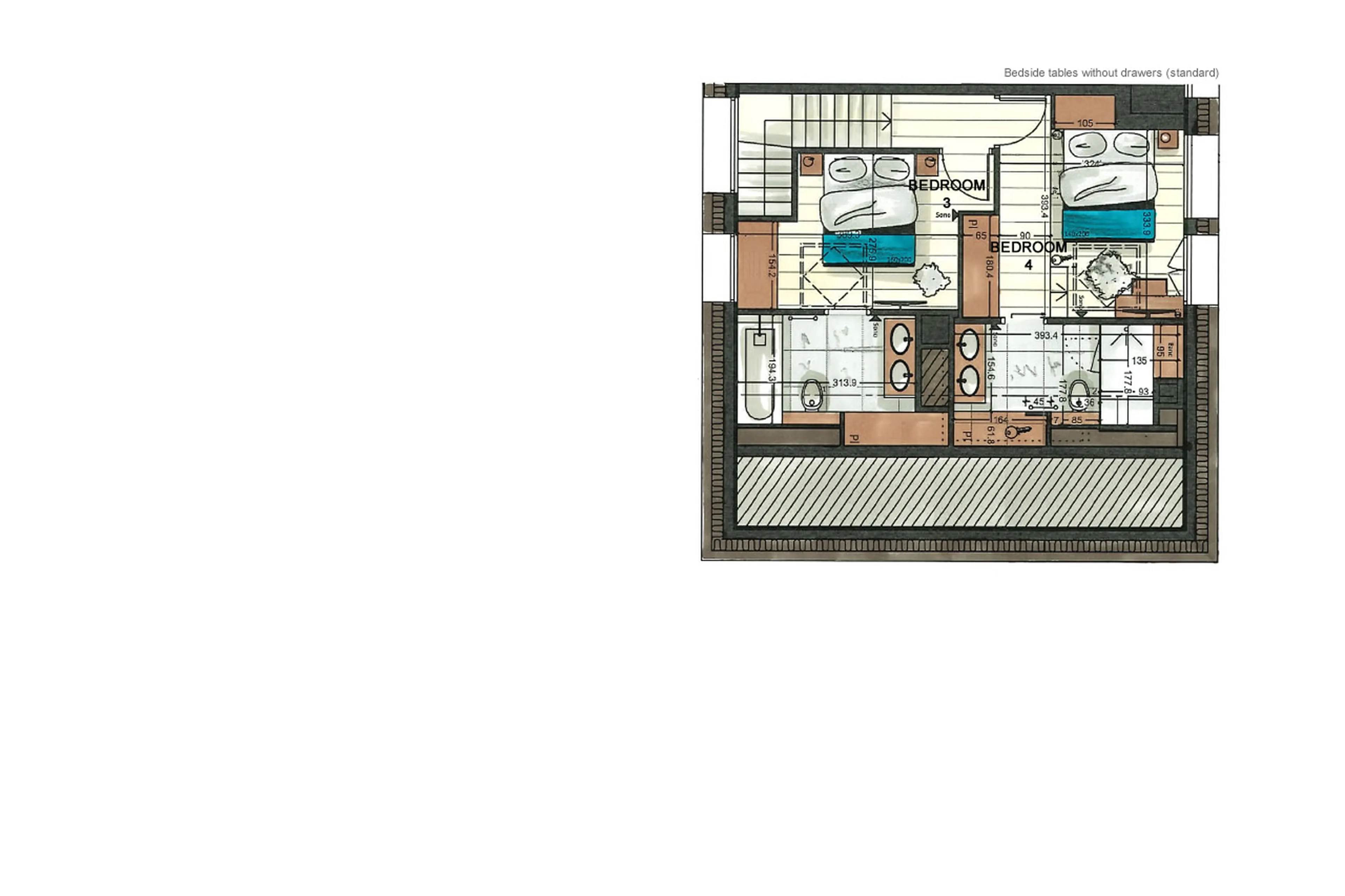 Level 4 floor plan of Penthouse Vail Lodge A32 in Val d'Isere