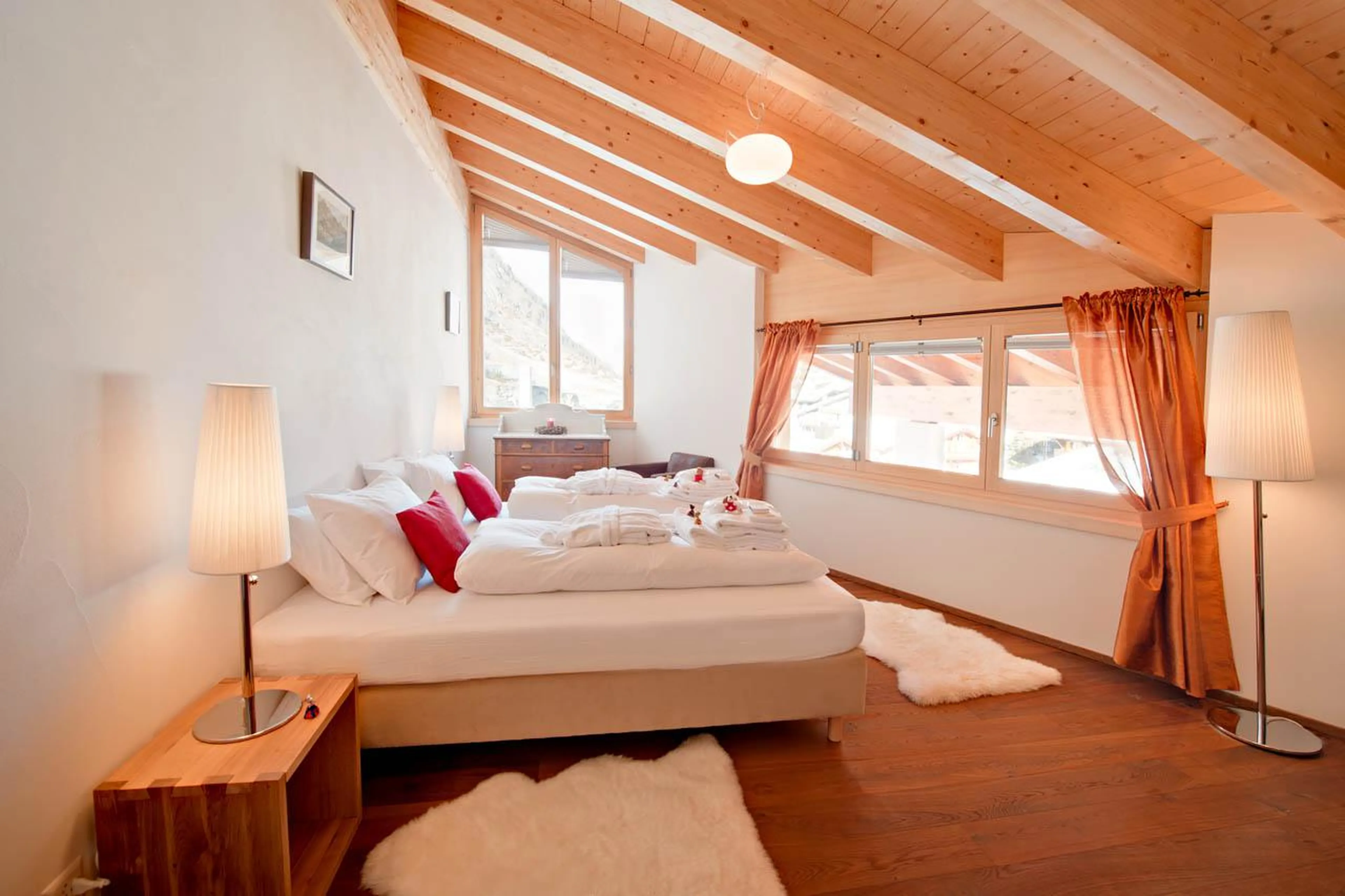 Bedroom two at Chalet Zeus in Zermatt