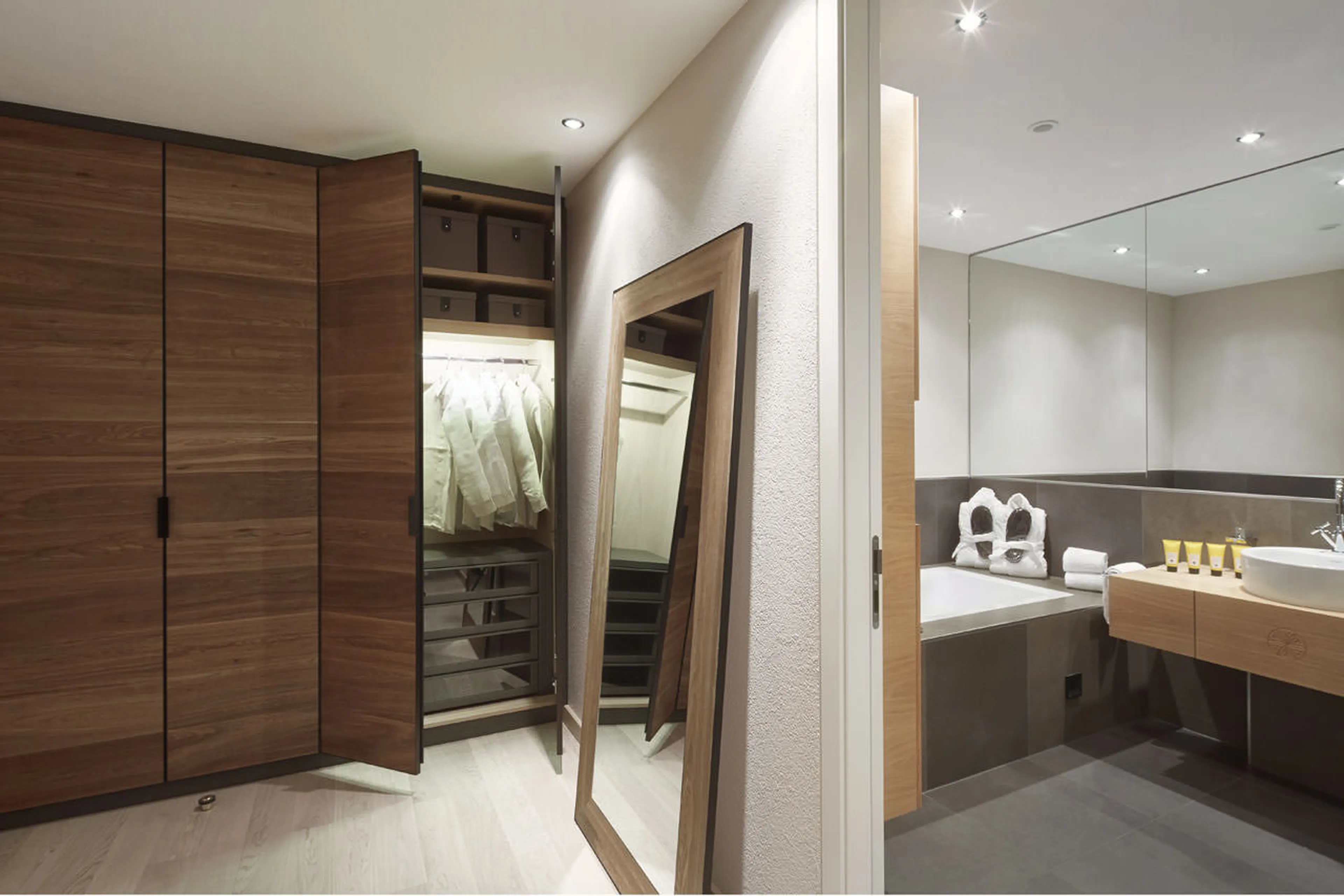 Dressing room at Piz Alv in St Moritz