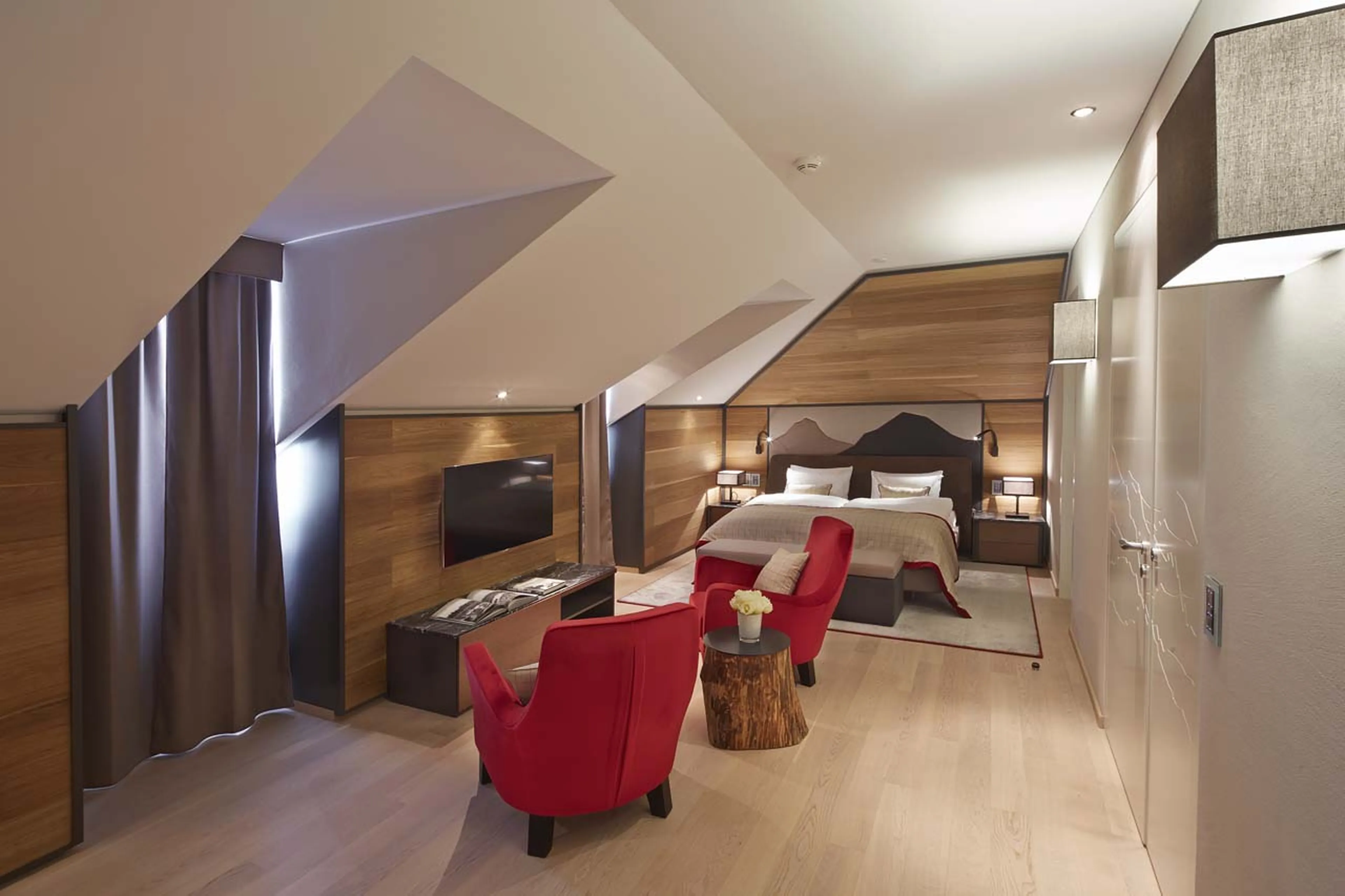 Bedroom two at Piz Bellavista in St Moritz