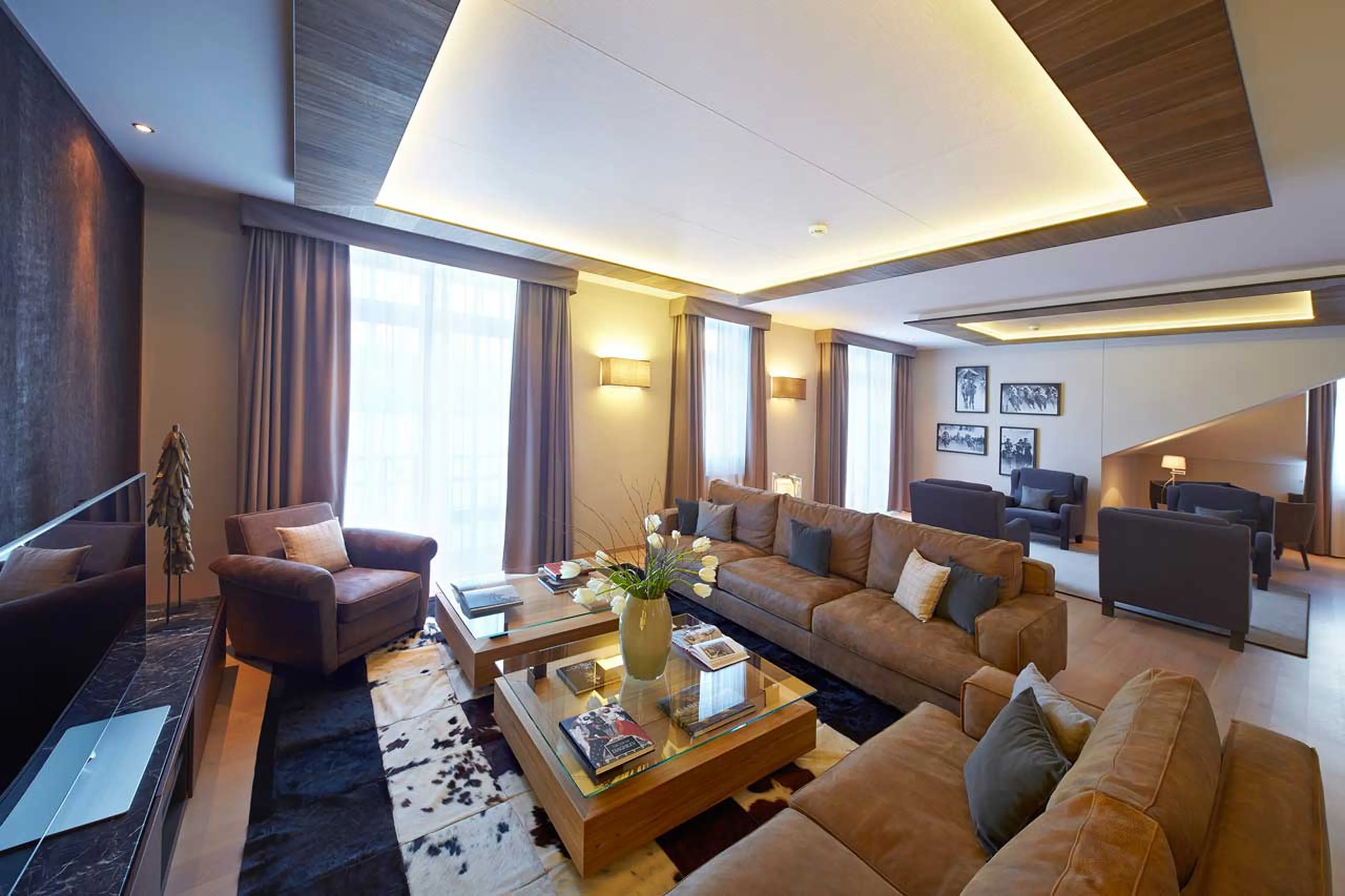 Living area at Piz Bellavista in St Moritz