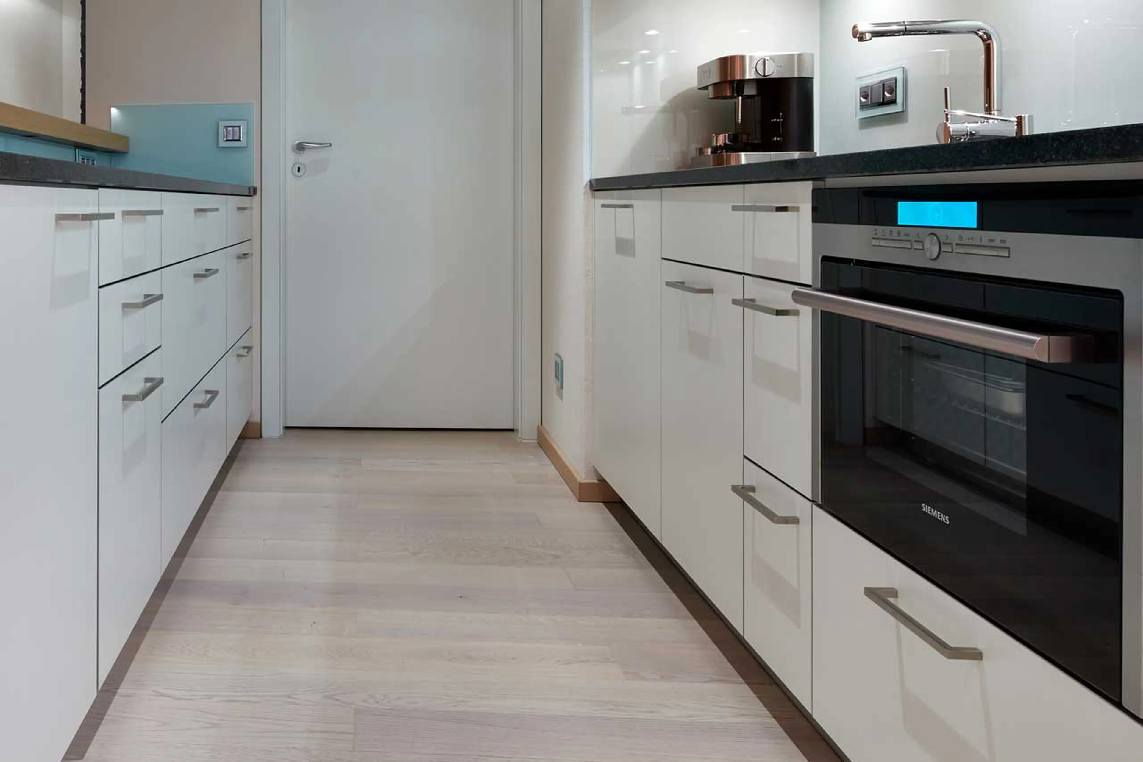 Open kitchen at Piz Gluna in St Moritz