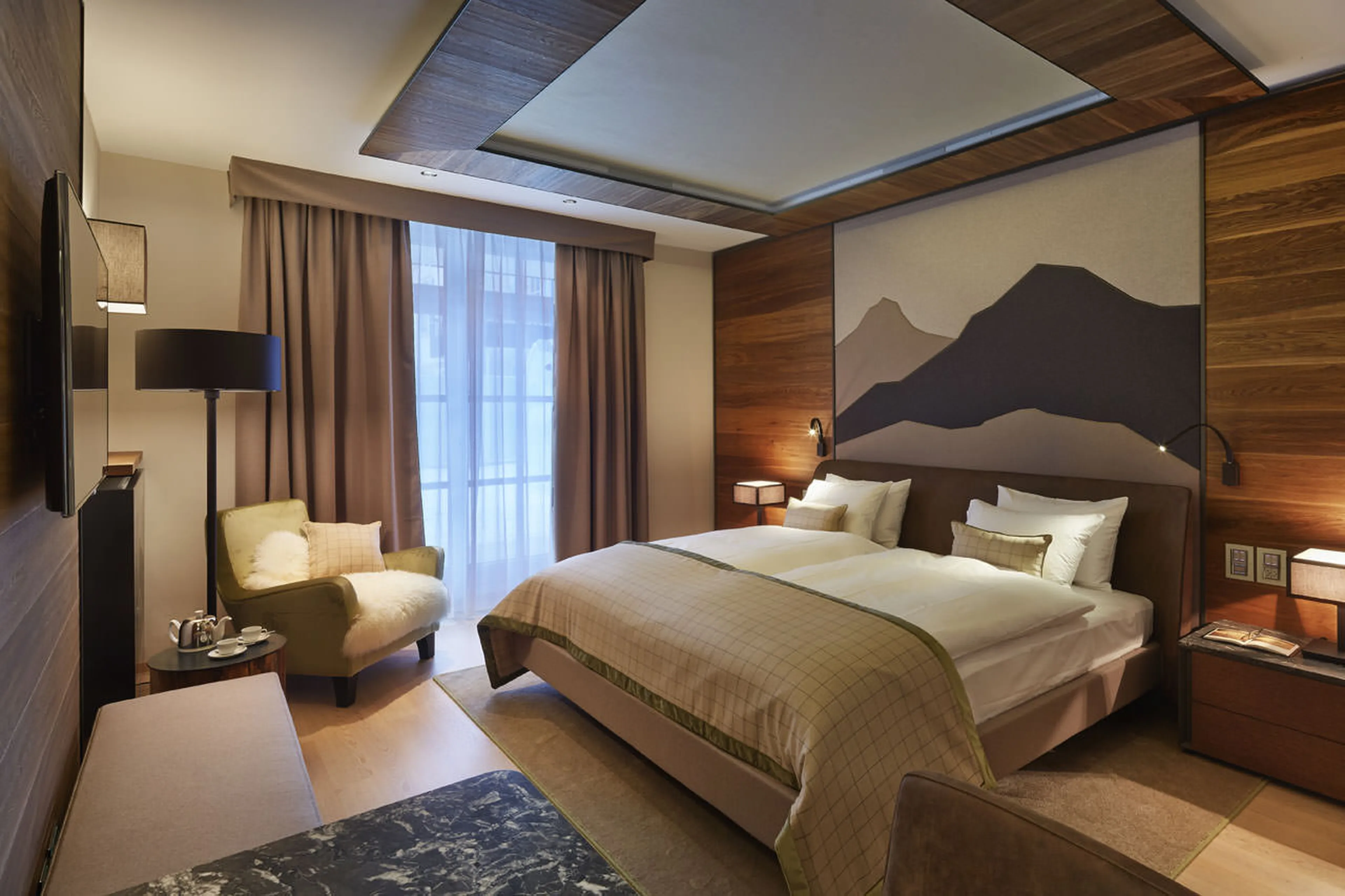 Bedroom one at Piz Vadret in St. Moritz
