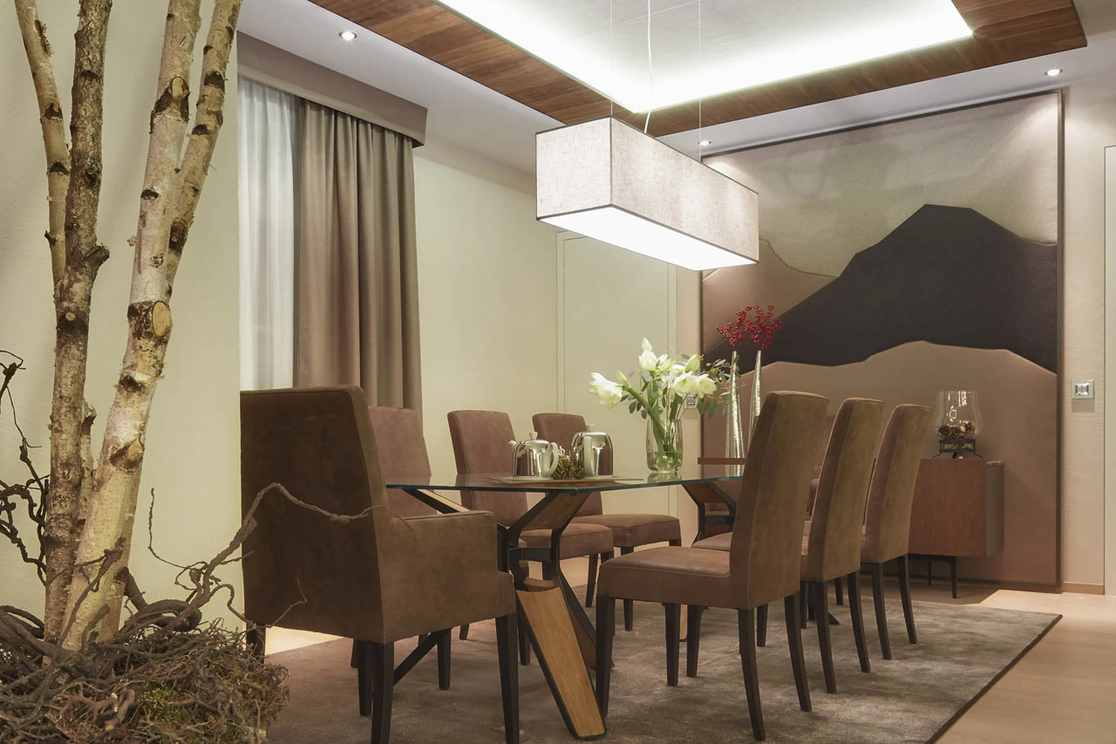 Dining area at Piz Vadret in St. Moritz