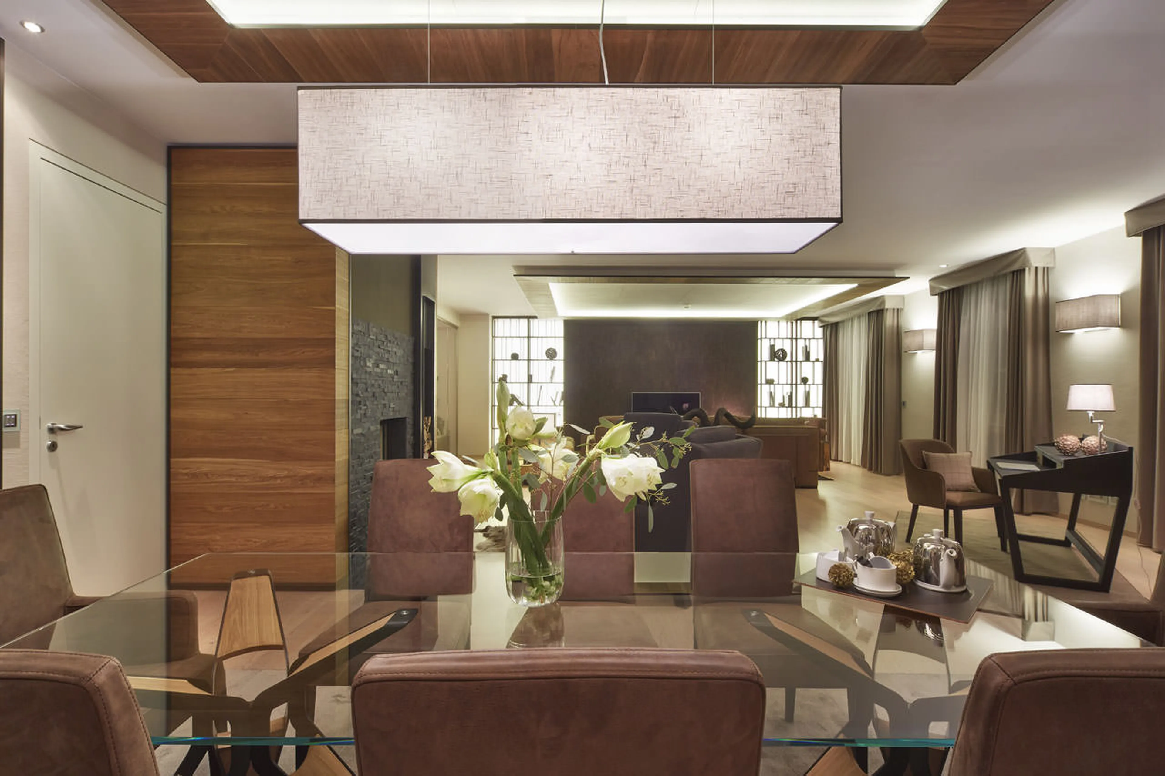 Dining table at Piz Vadret in St. Moritz