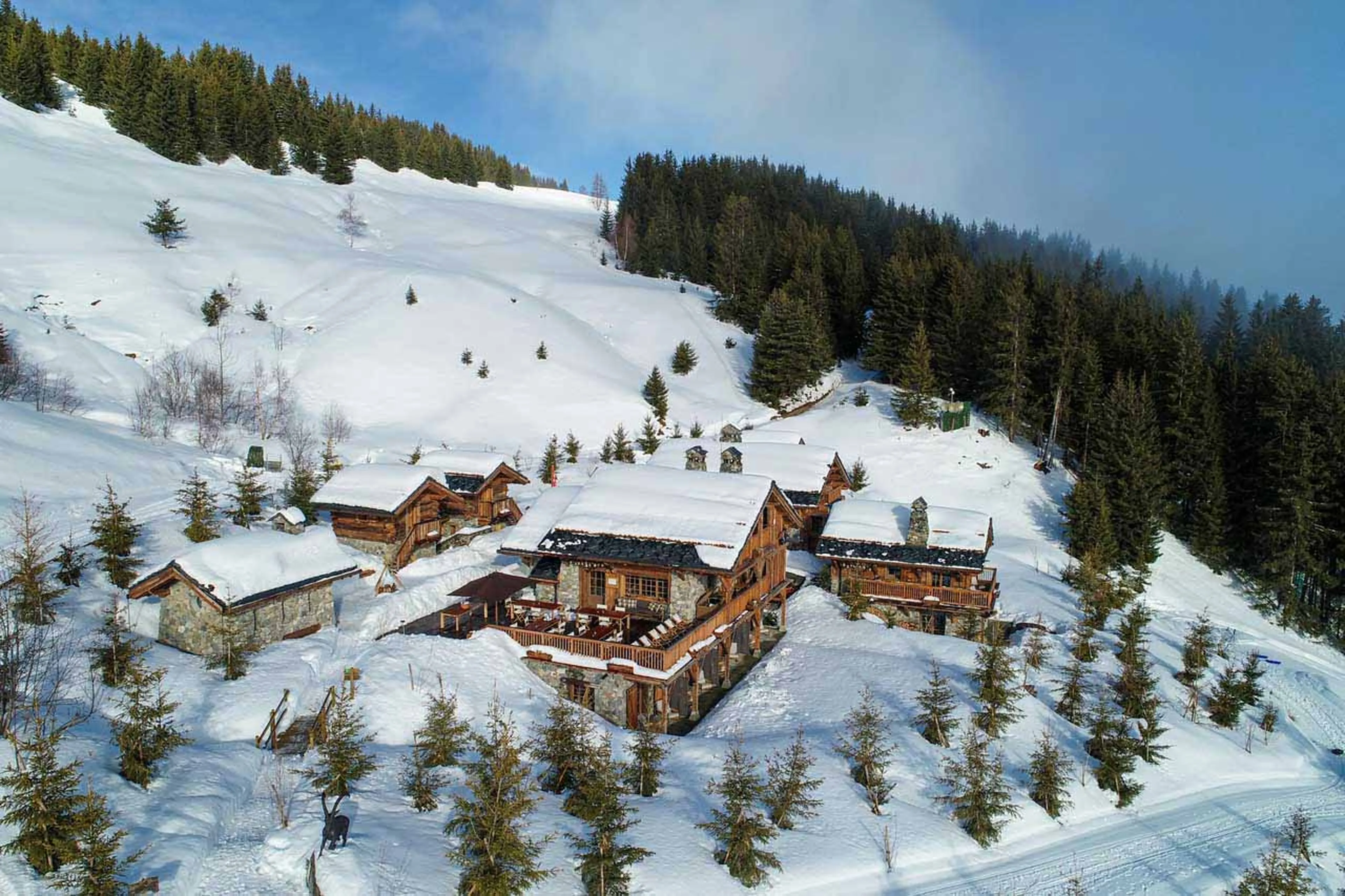 Exterior of Refuge de la Traye in Meribel