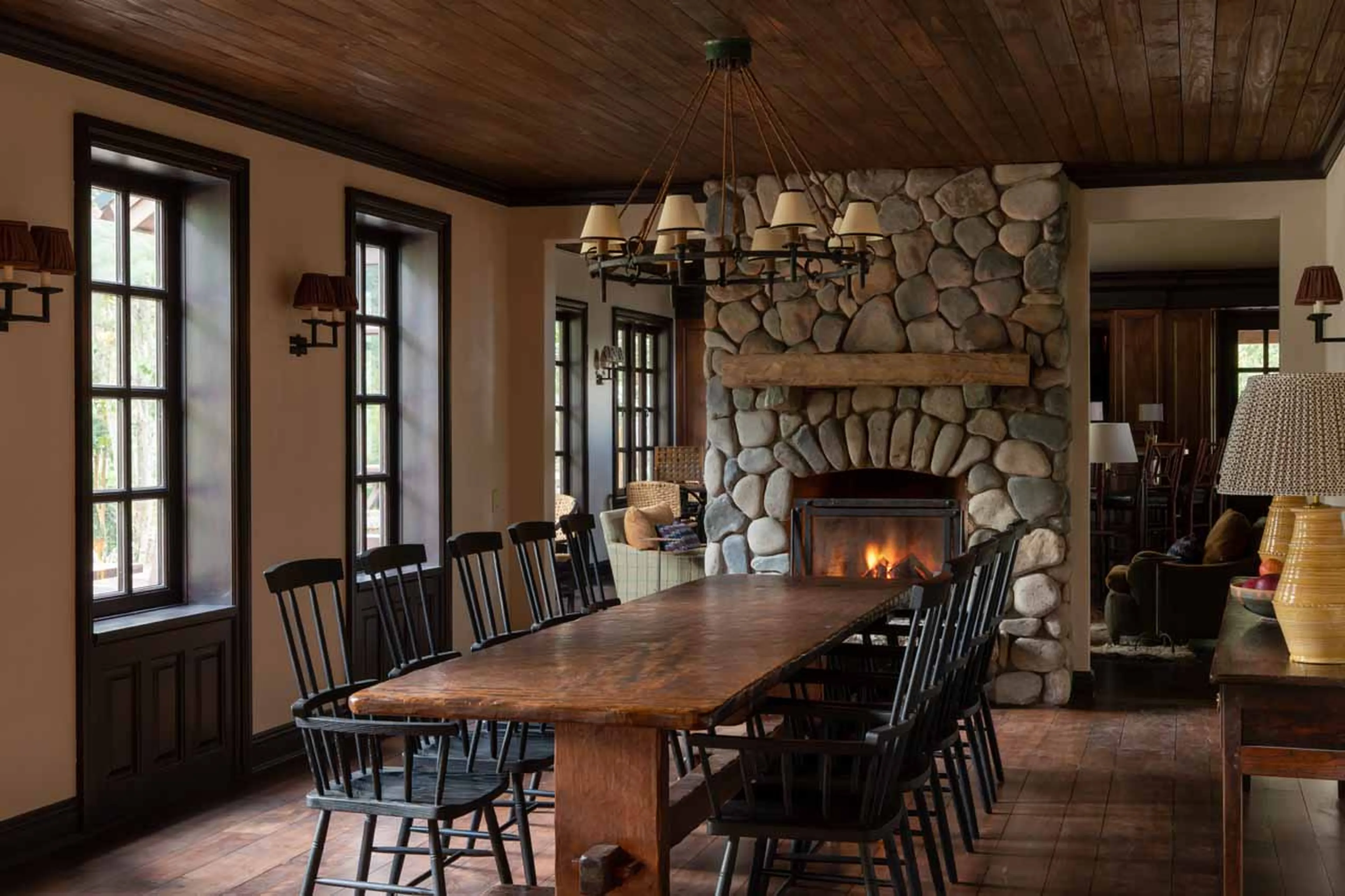 Dining room of Rio Palena Lodge in Patagonia