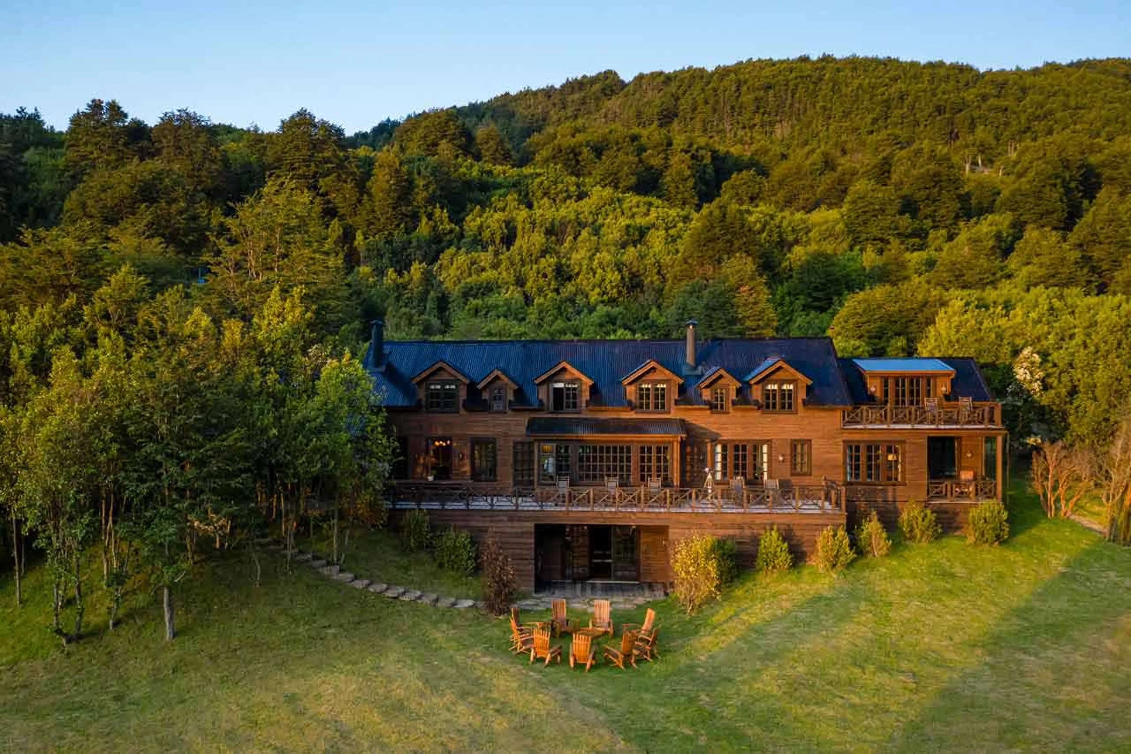 Exterior of Rio Palena Lodge in Patagonia
