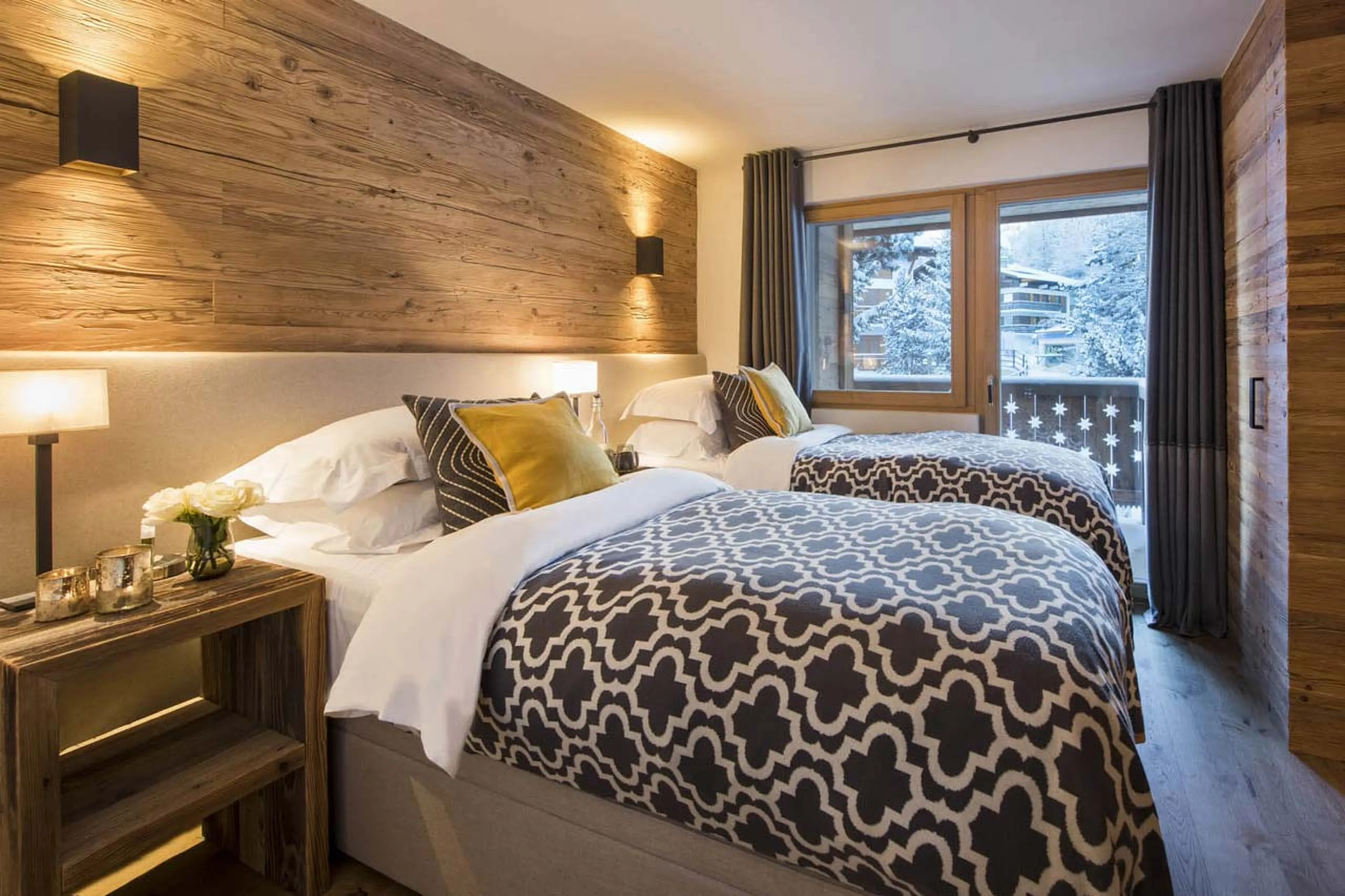 Bedroom two at Exterior of Apartment Rosalp 4 in Verbier