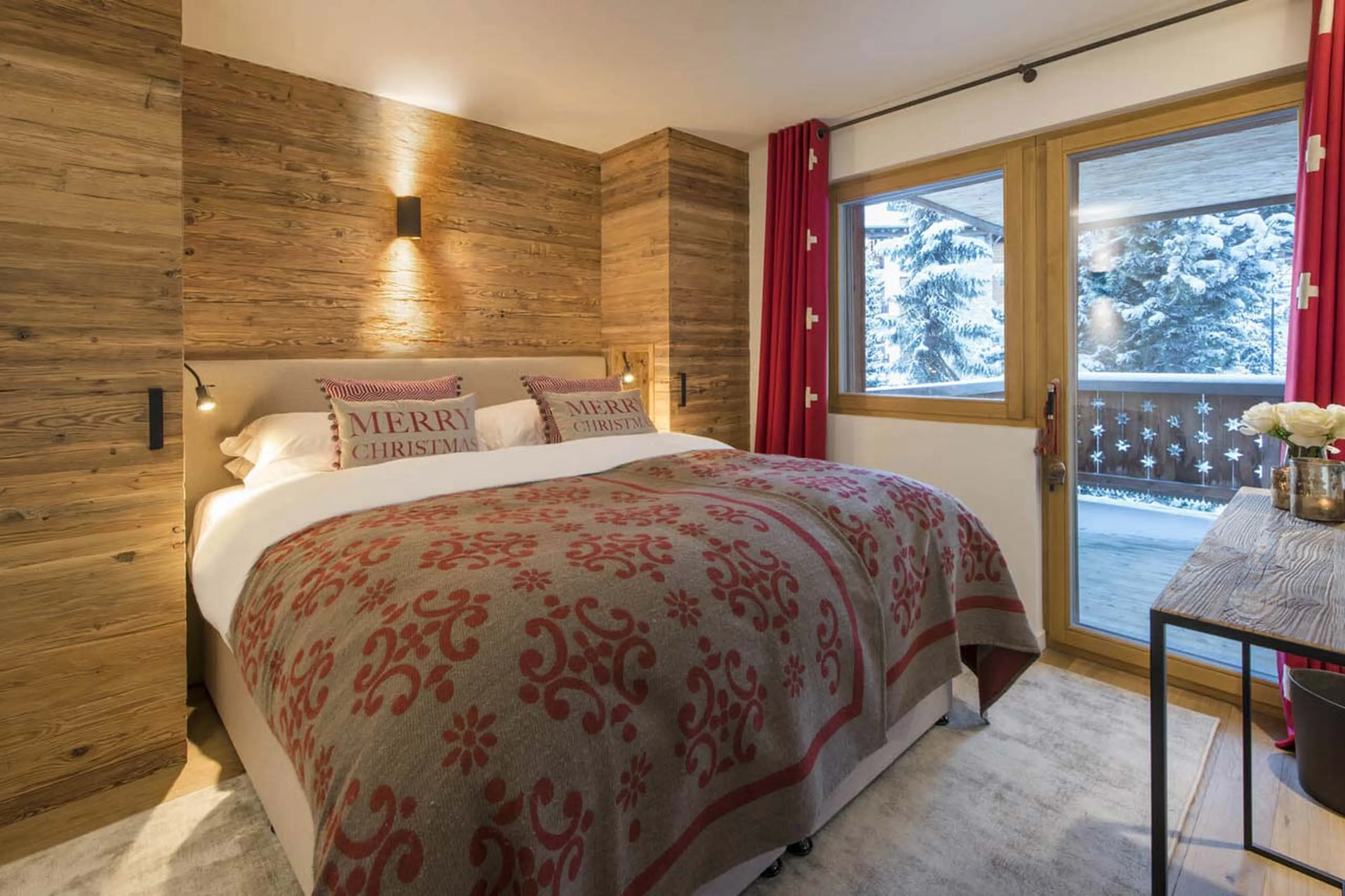 Bedroom three at Exterior of Apartment Rosalp 4 in Verbier