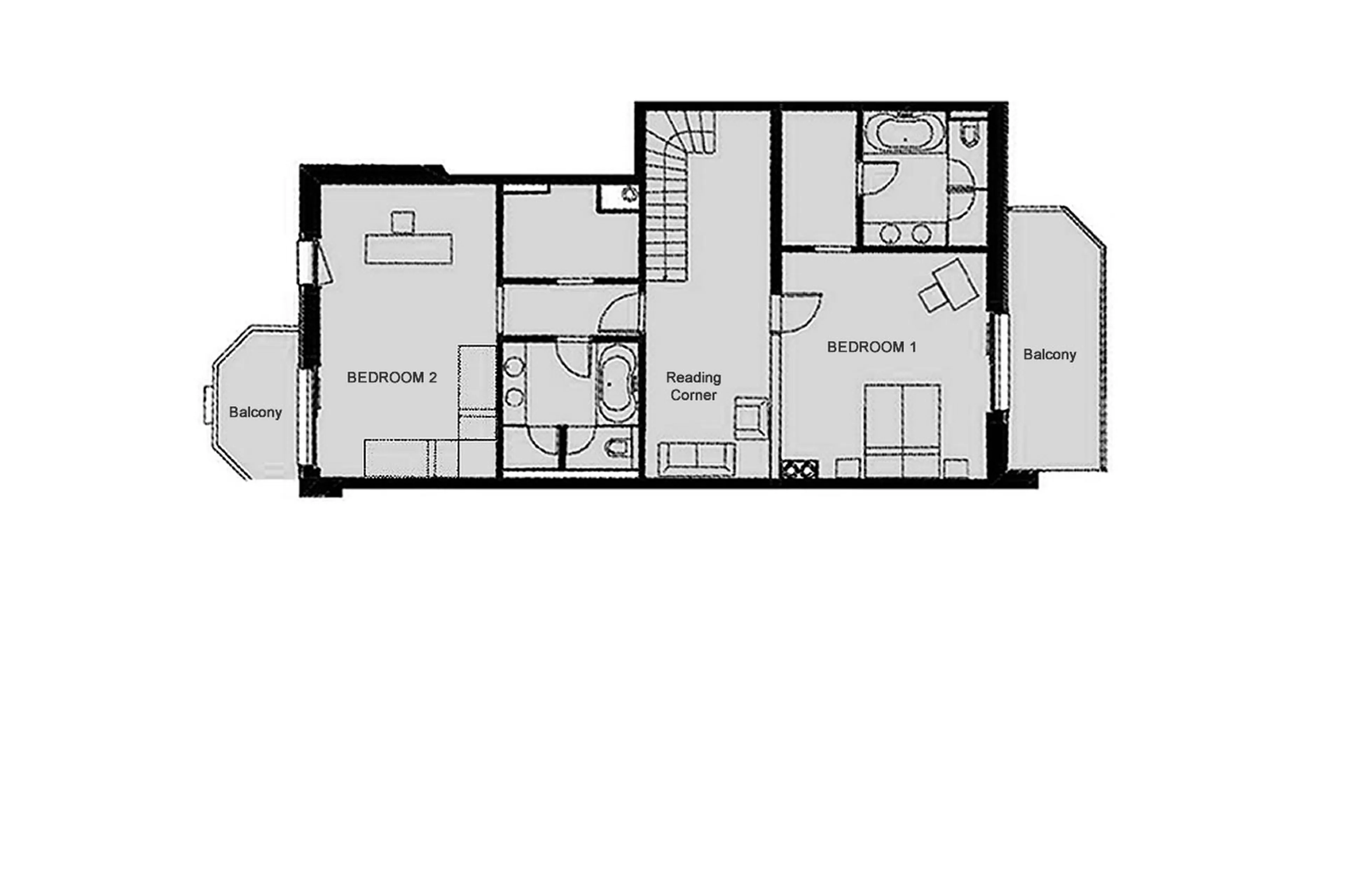 Level 3 floor plan of Royalp Family Duplex Residence in Villars-sur-Ollon