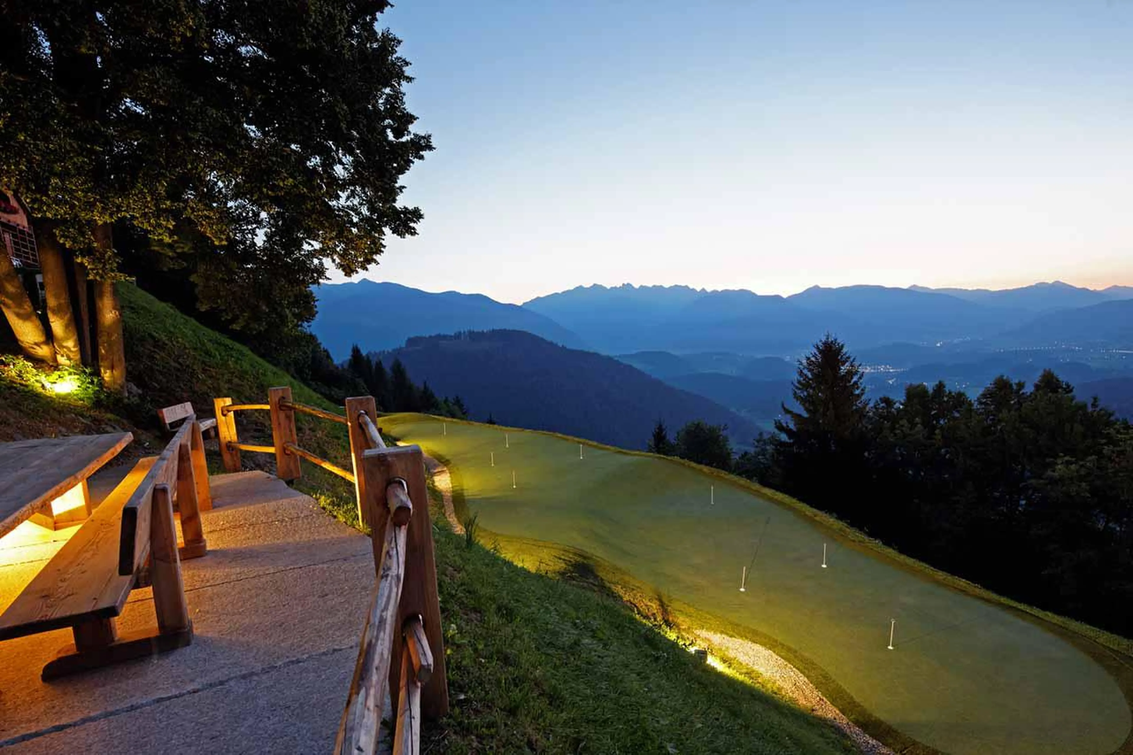Private golf course at San Lorenzo Lodge in Kronplatz