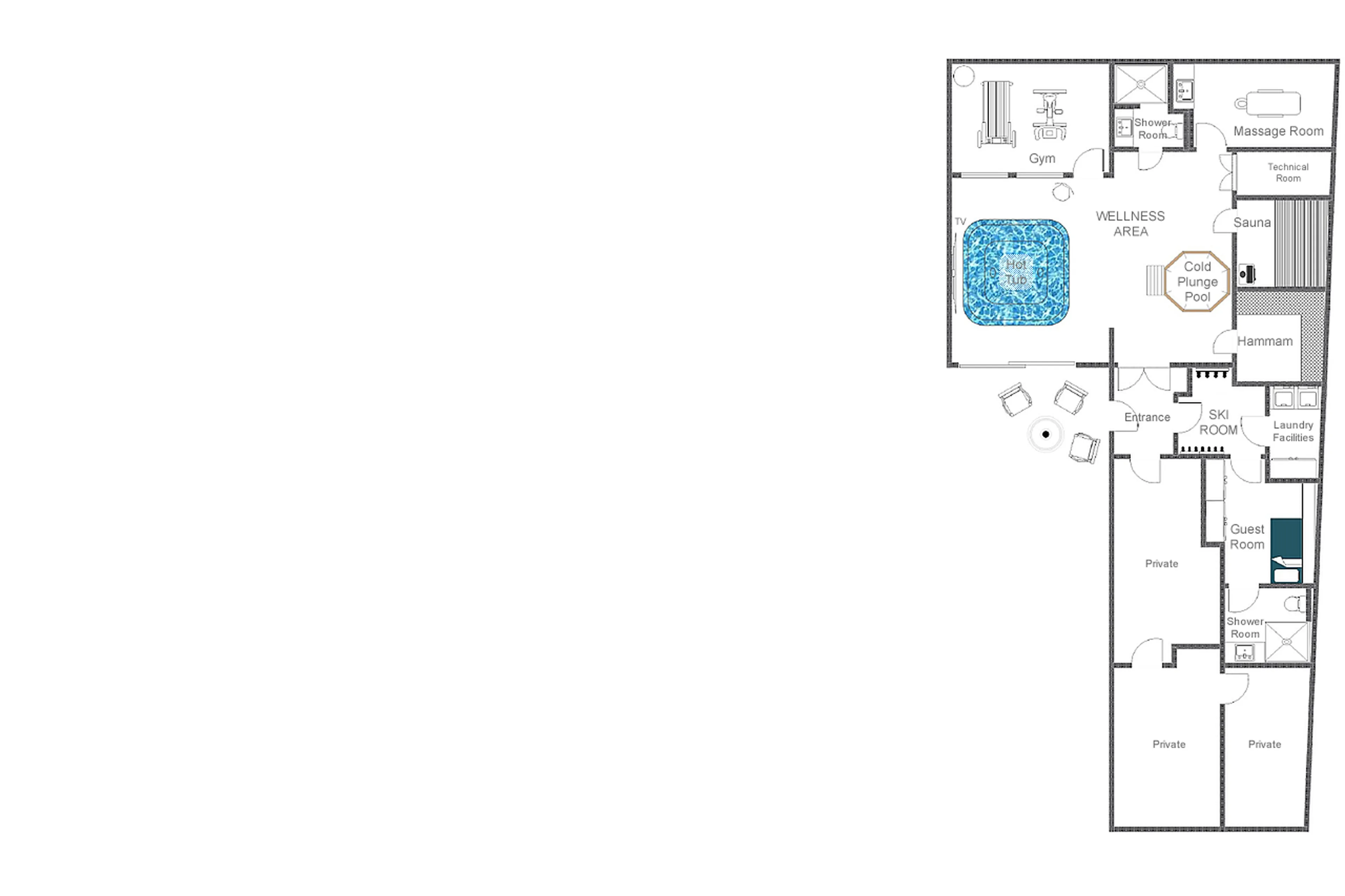 Annex floor plan of Sasha Apartment 4 in Courchevel 1850
