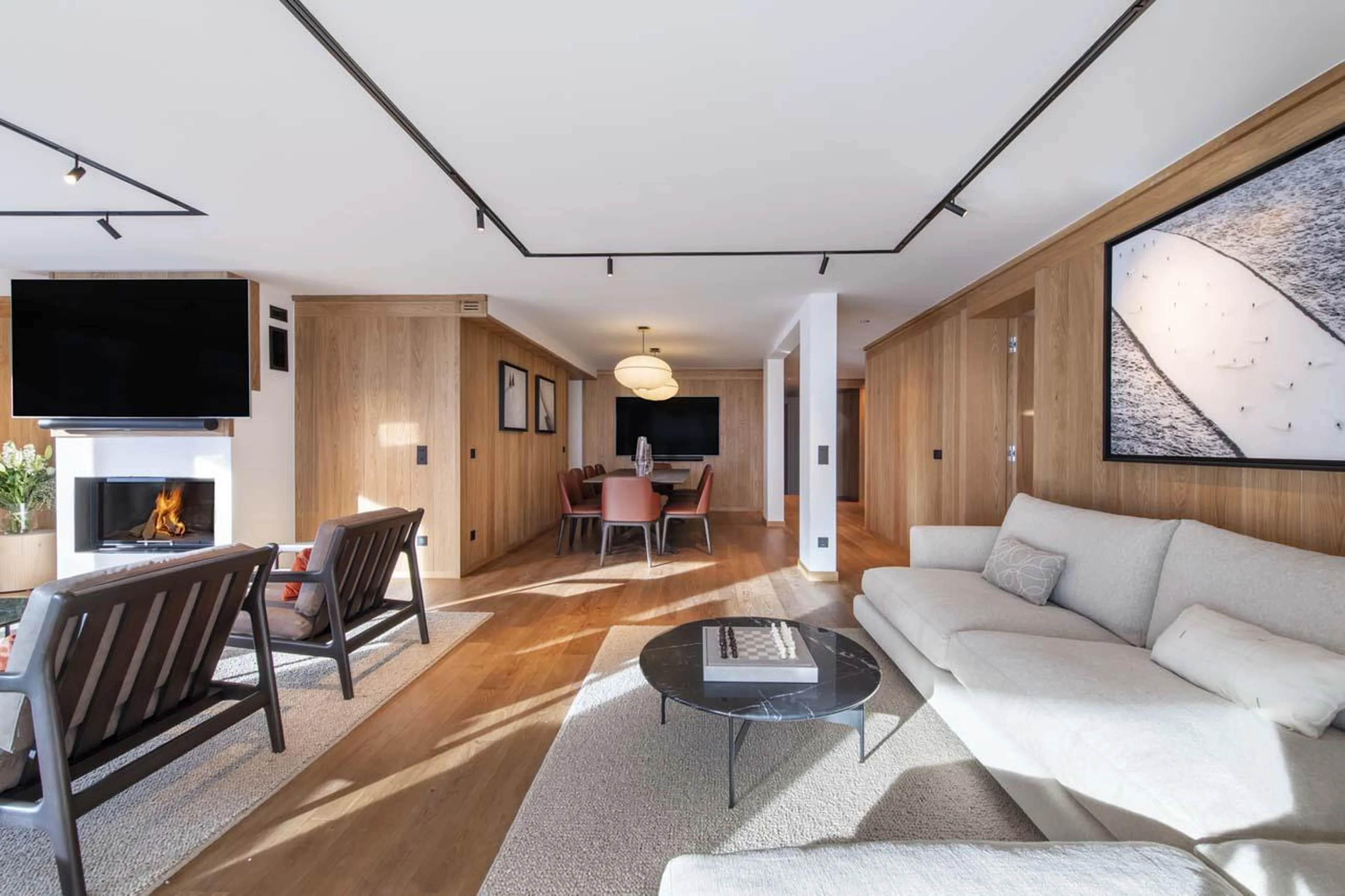 Contemporary living space at Sasha Apartment 4 in Courchevel 1850