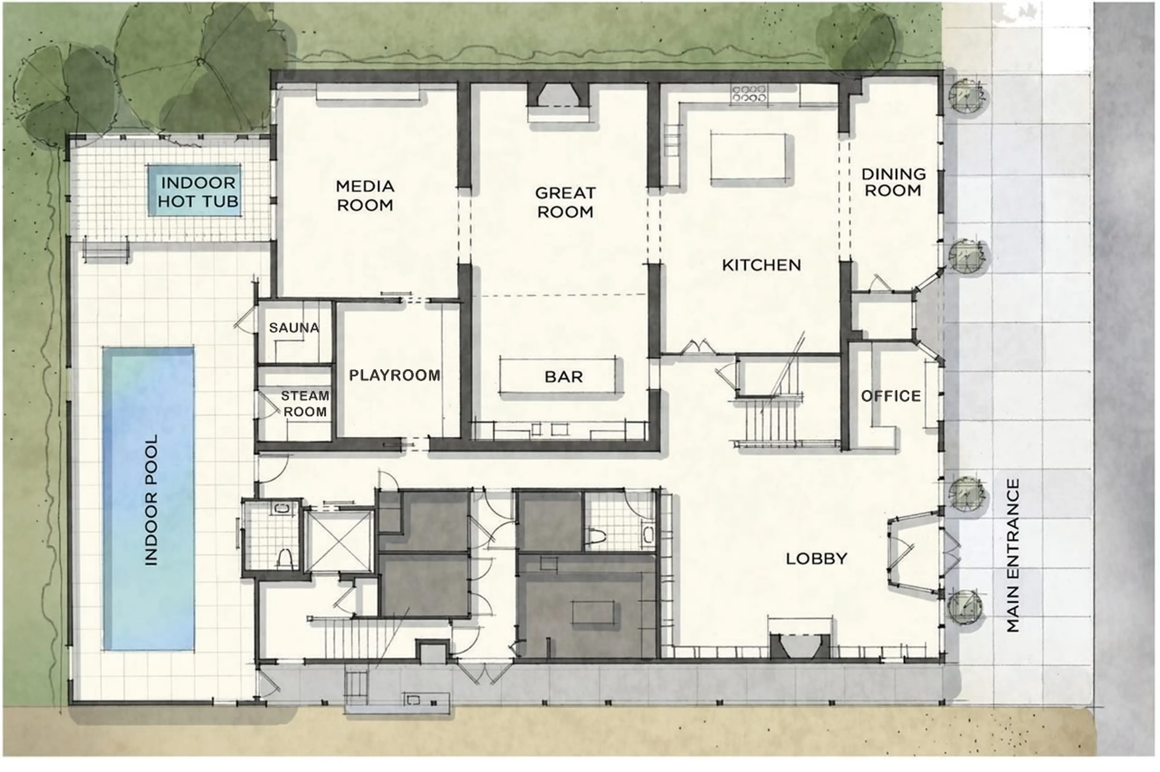 Level 0 floor plan of Scarp Ridge Lodge in Crested Butte
