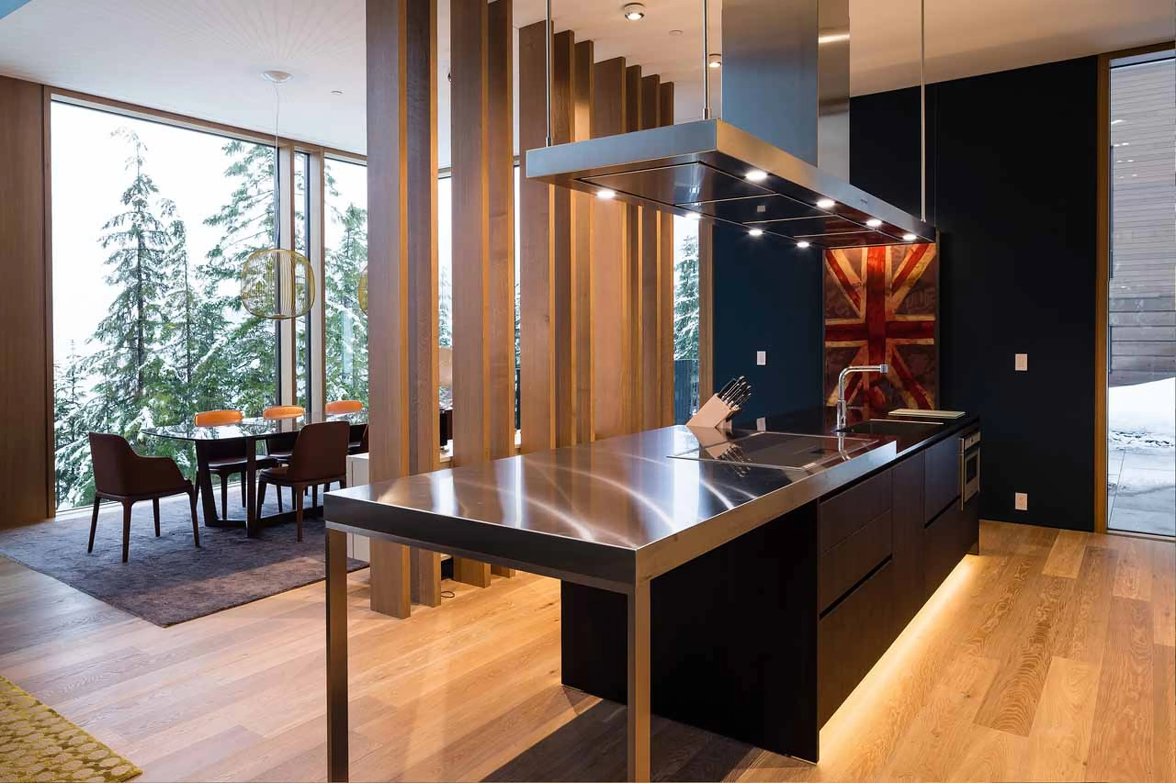 Kitchen and dining area at Serenity Estate Kadenwood in Whistler