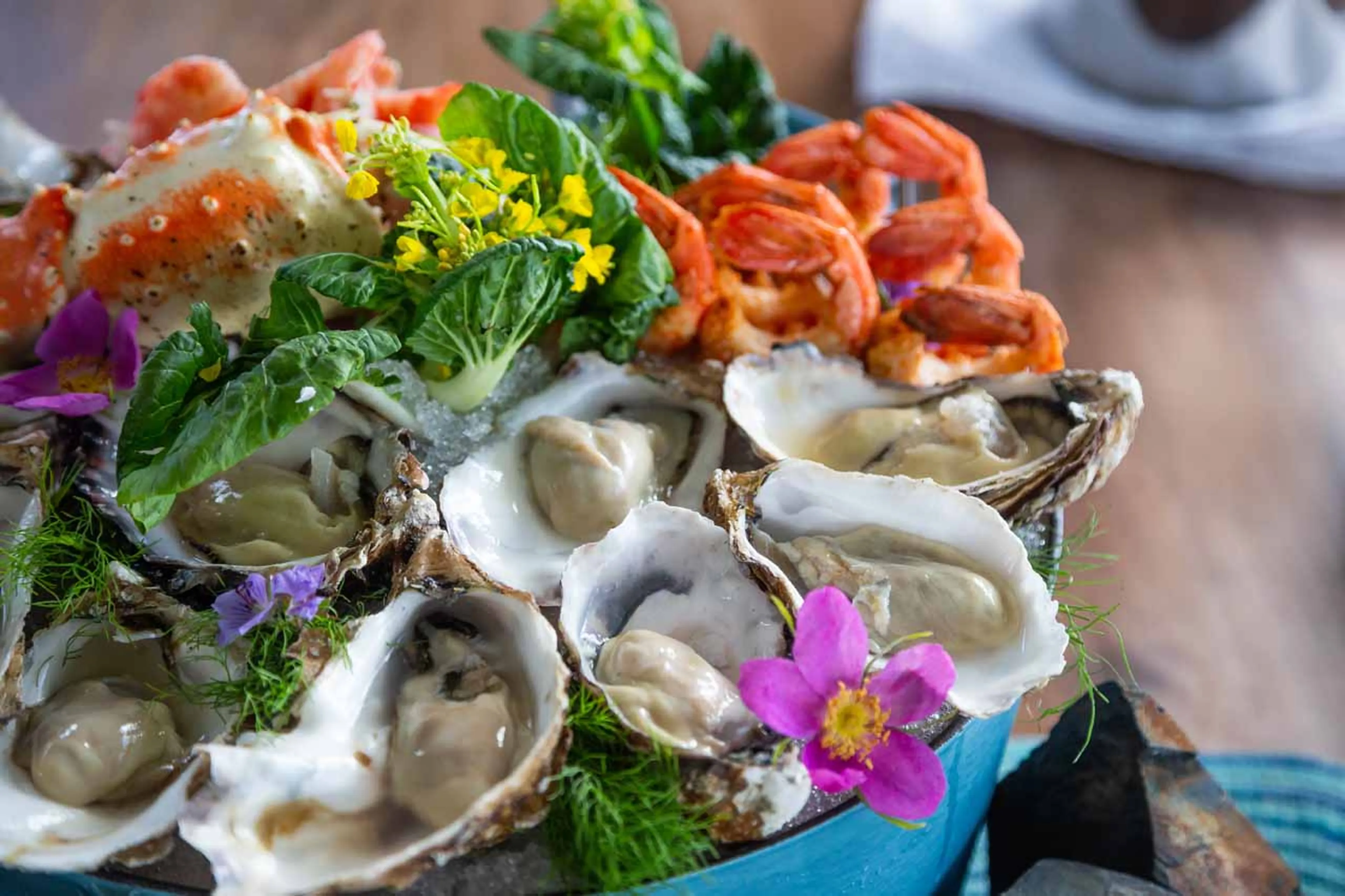 Oysters at Sheldon Chalet in Alaska