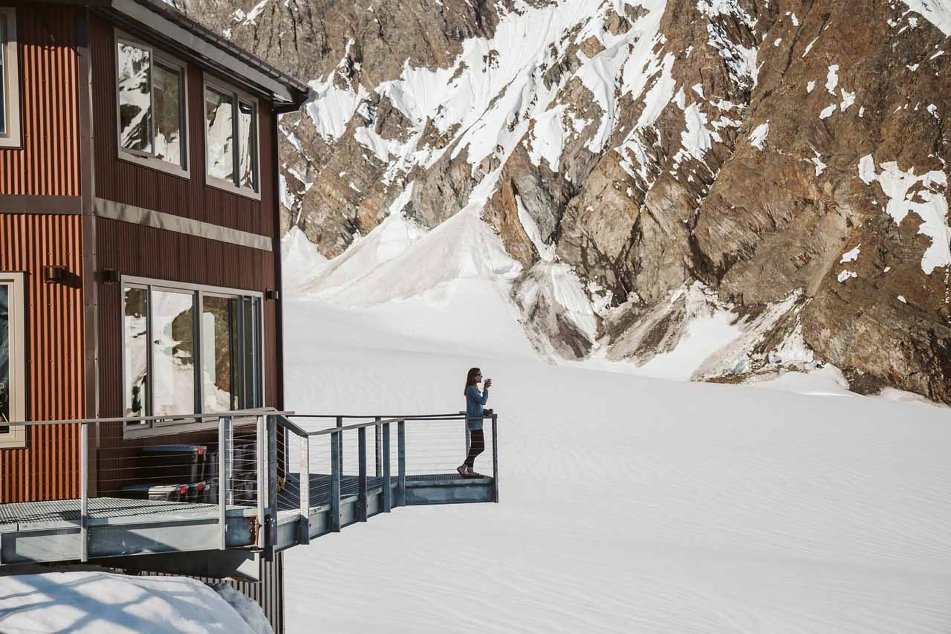 Balcony of Sheldon Chalet in Alaska