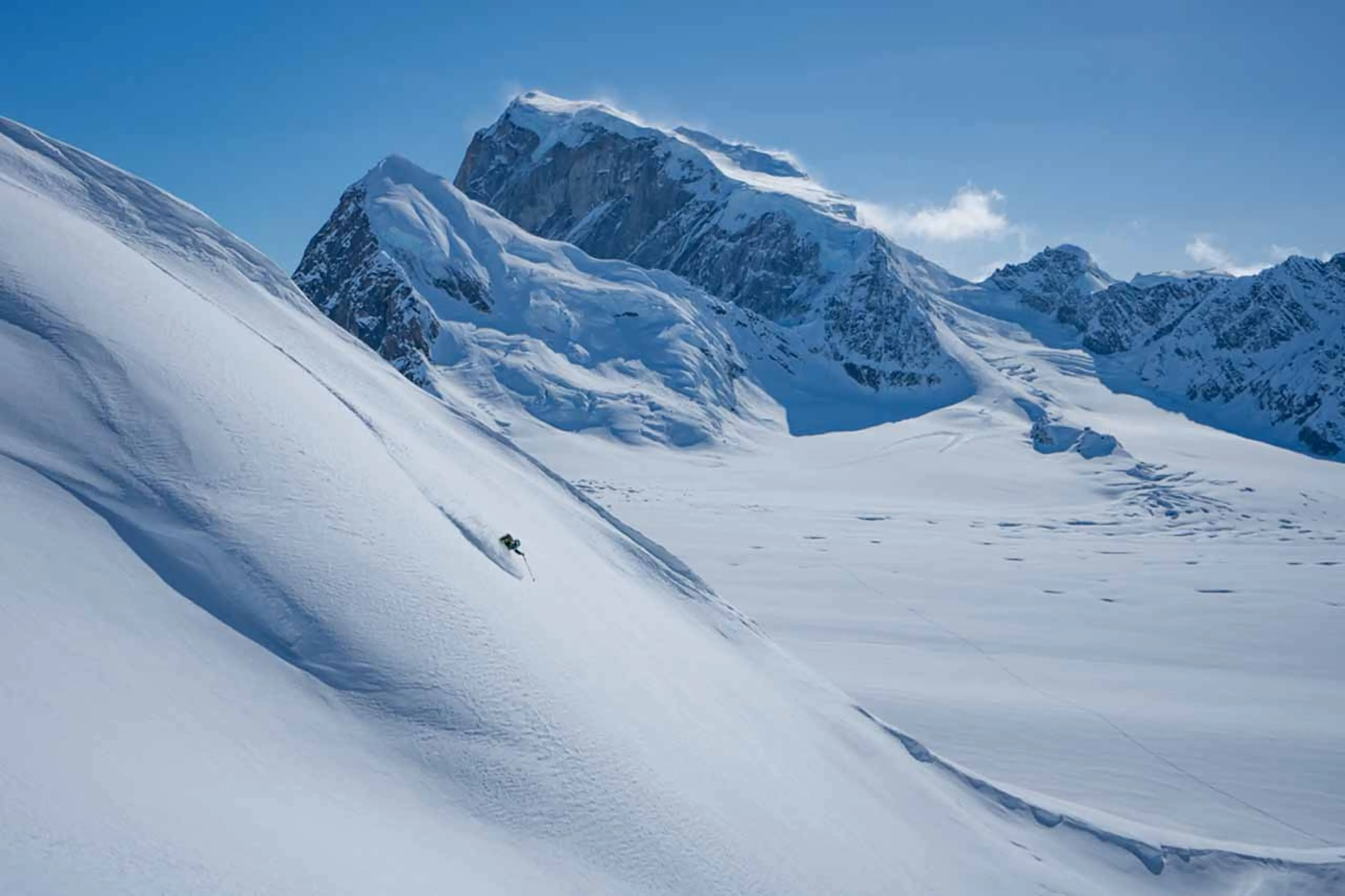 Skiing in Denali National Park at Sheldon Chalet in Alaska