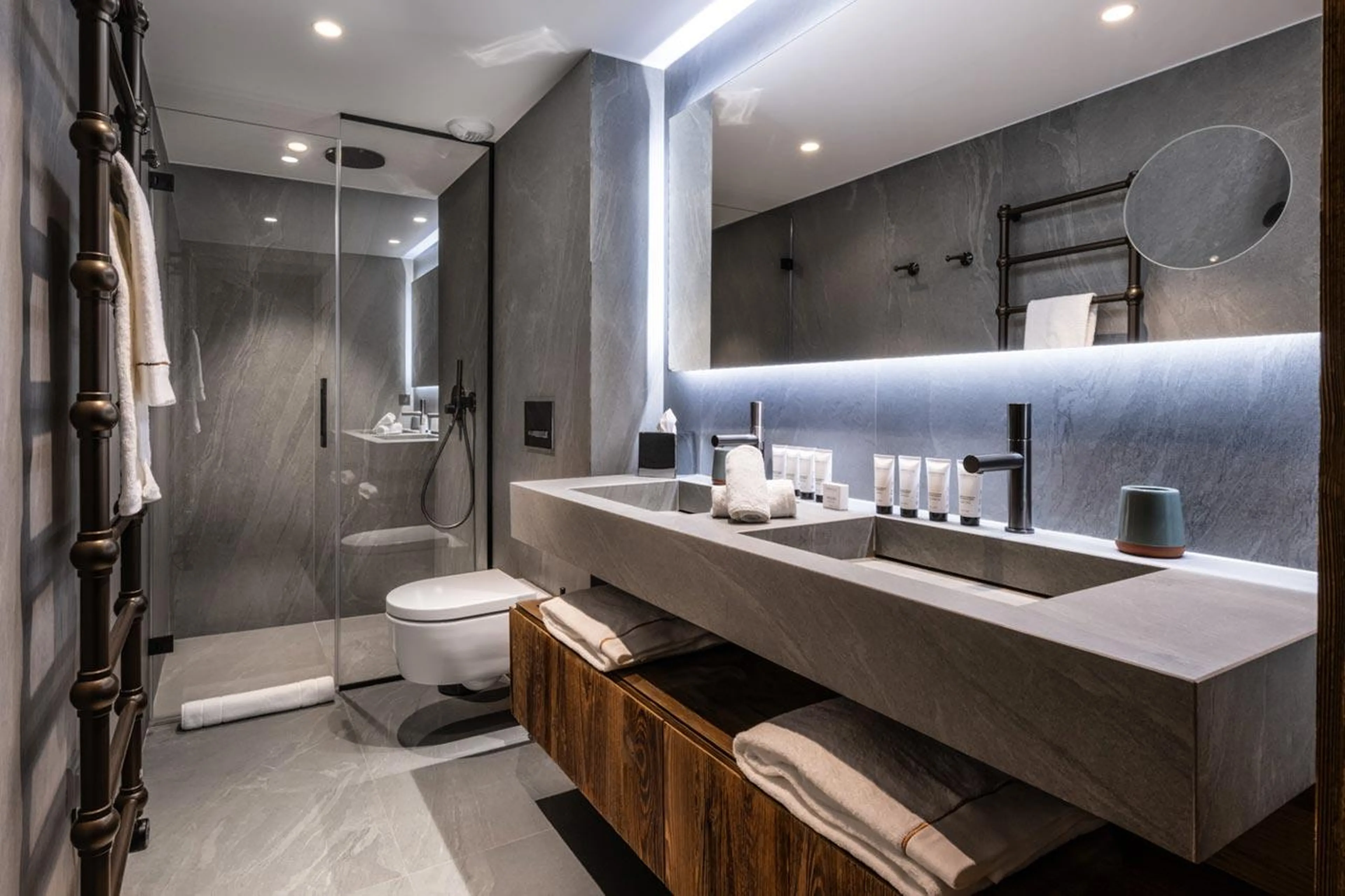 En-suite shower room at Silverstone Altitude 7 in Val d'Isere