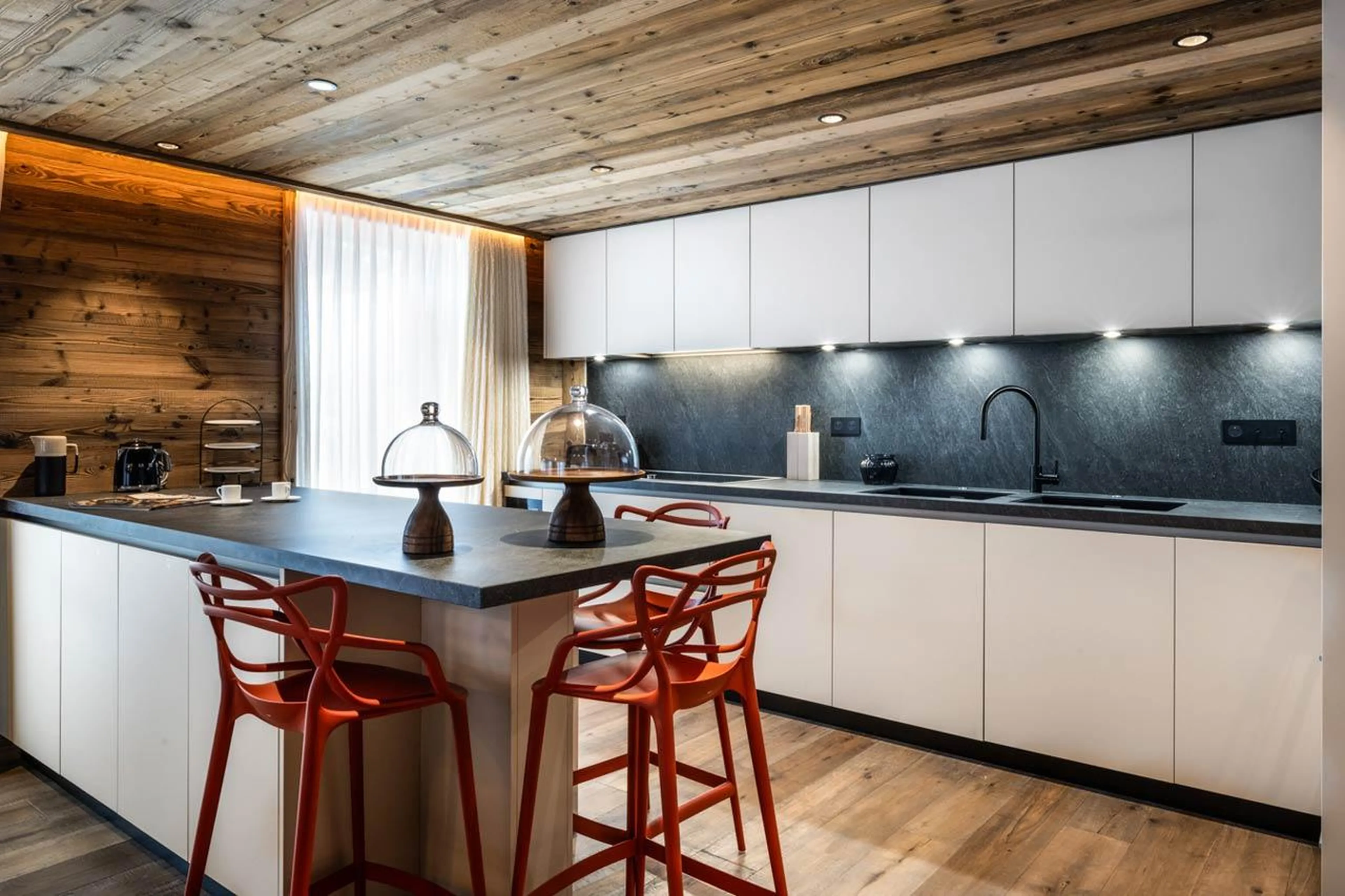 Fully-equipped kitchen at Silverstone Lodge 1 in Val d'Isere