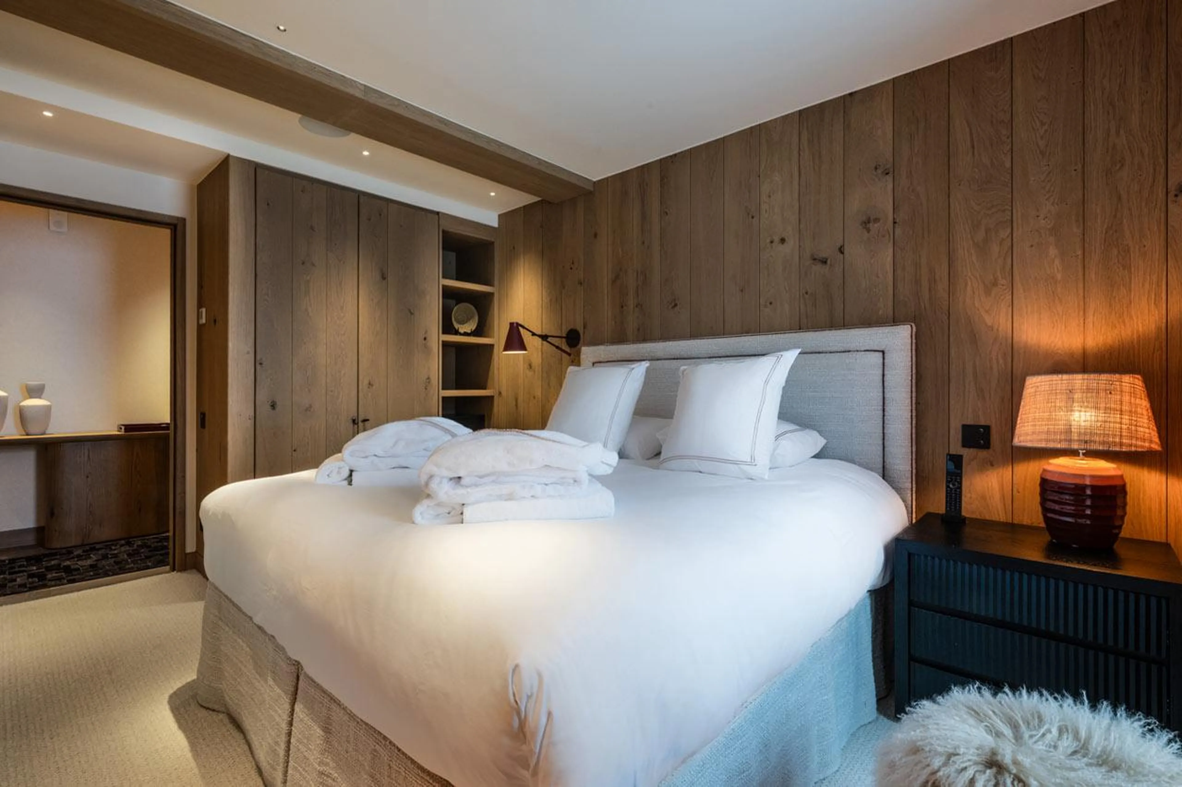 Bedroom with king-sized bed at Silverstone Lodge Penthouse 4 in Val d'Isere
