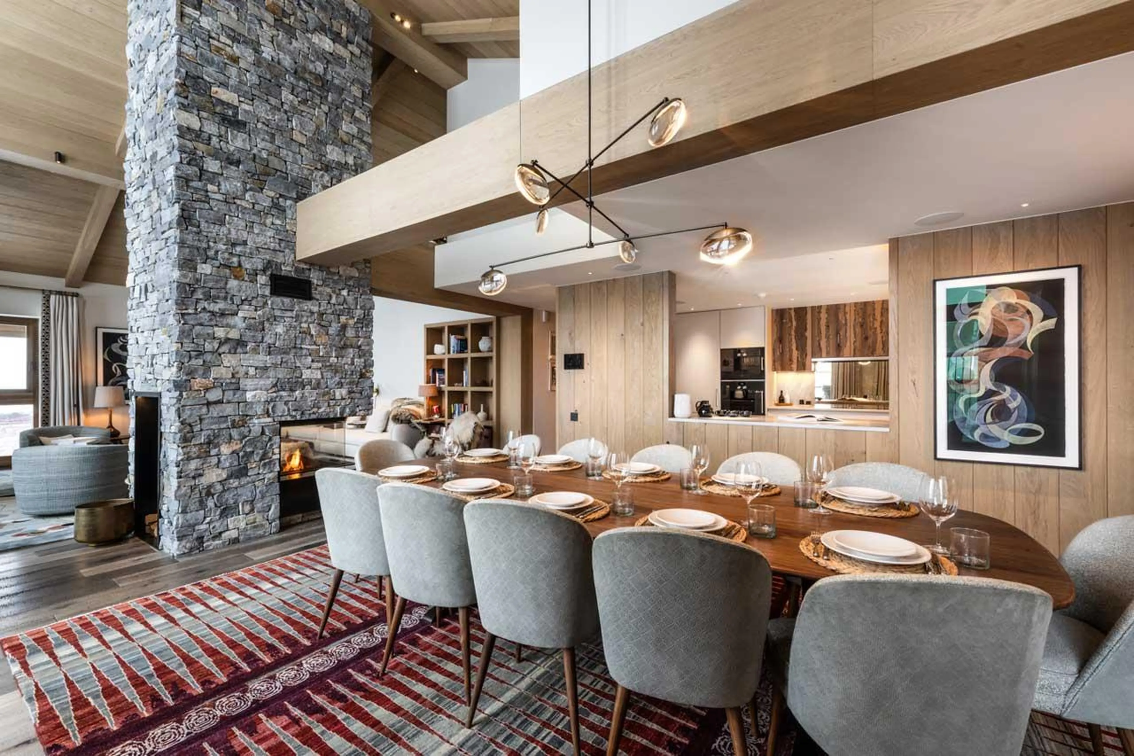 Dining table at Silverstone Lodge Penthouse 4 in Val d'Isere