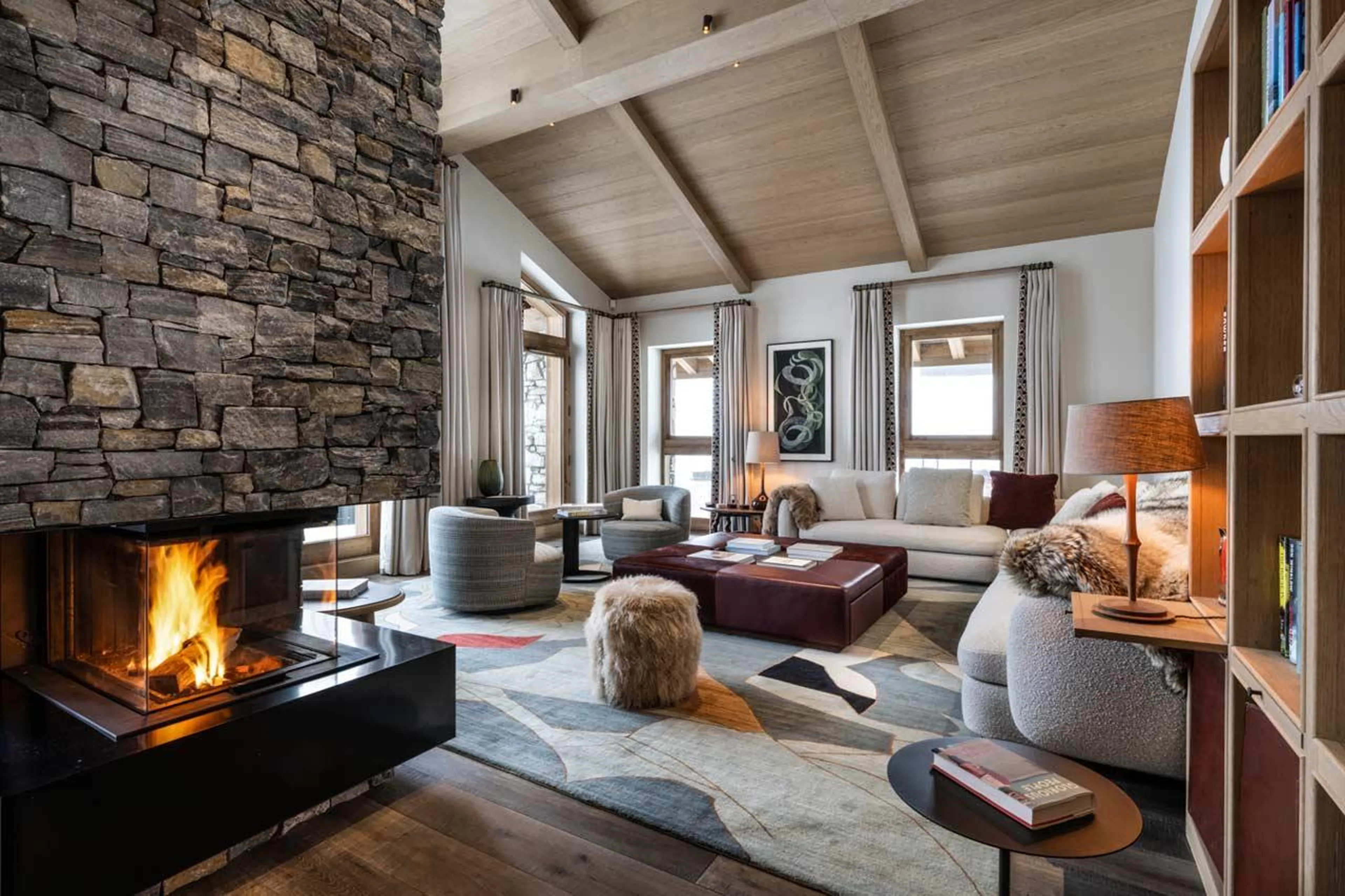 Modern and cosy living space at Silverstone Lodge Penthouse 4 in Val d'Isere