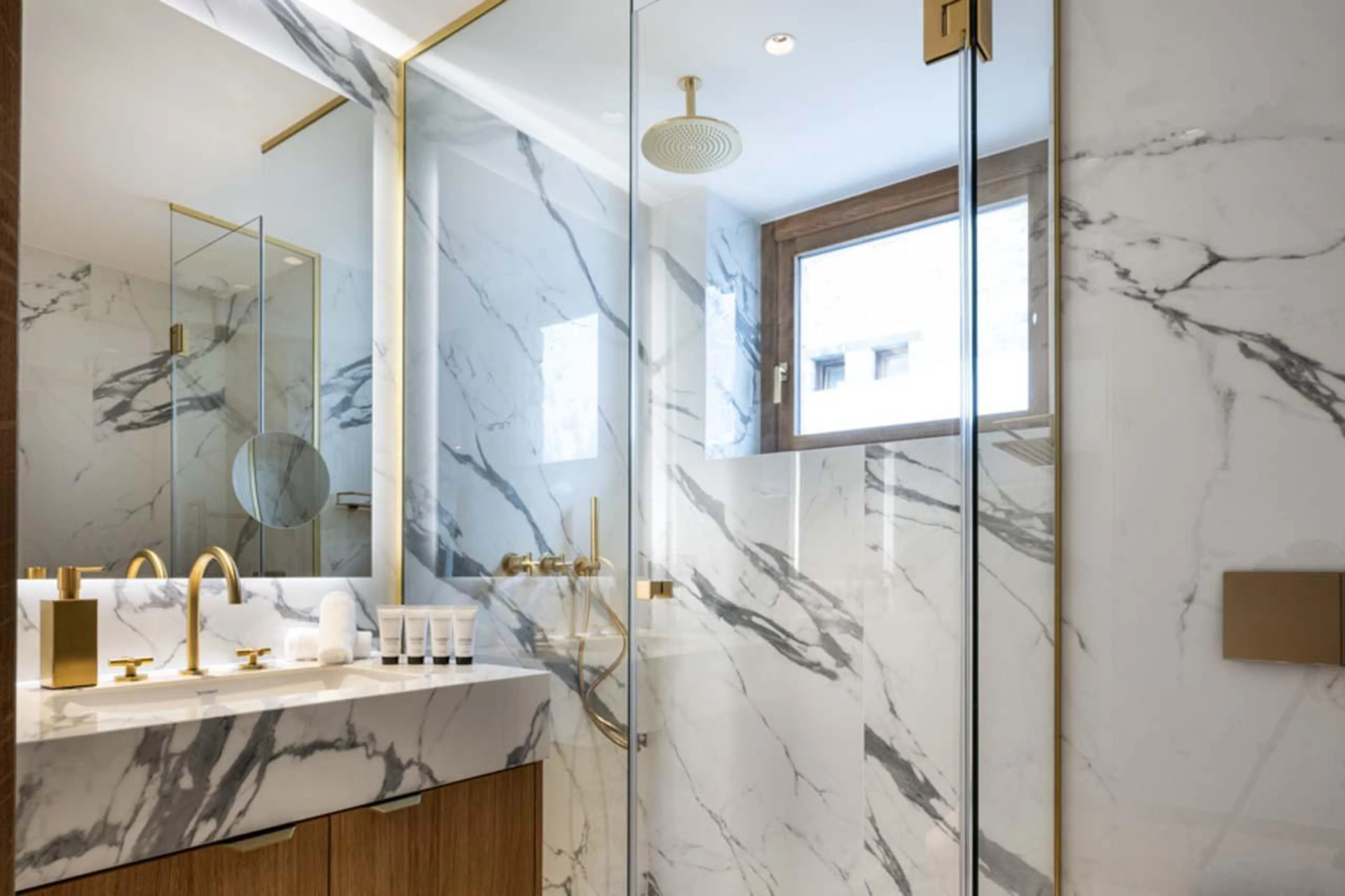 En-suite shower room at Silverstone Lodge 5 in Val d'Isere