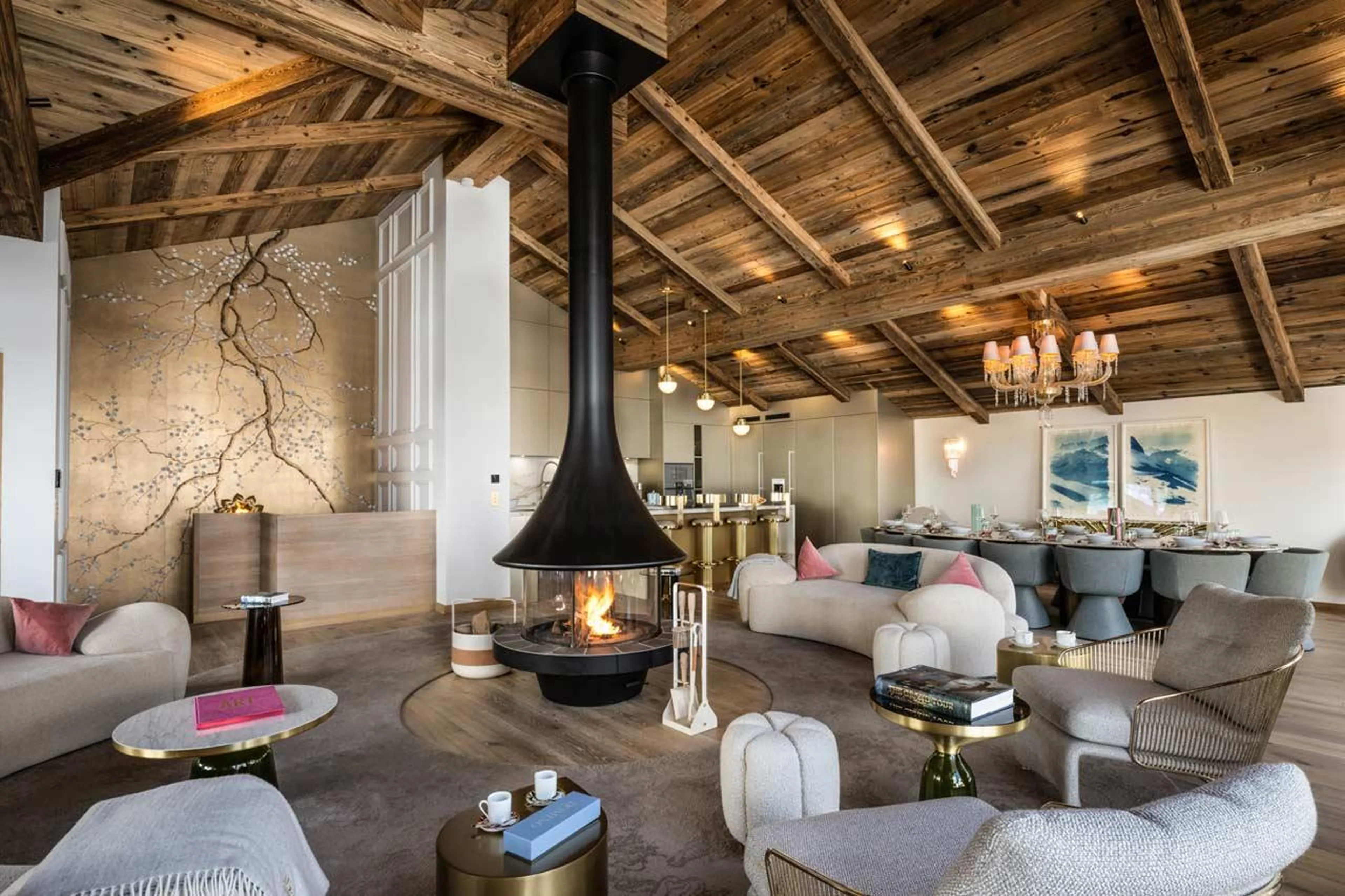 Spacious living area at Silverstone Lodge 5 in Val d'Isere