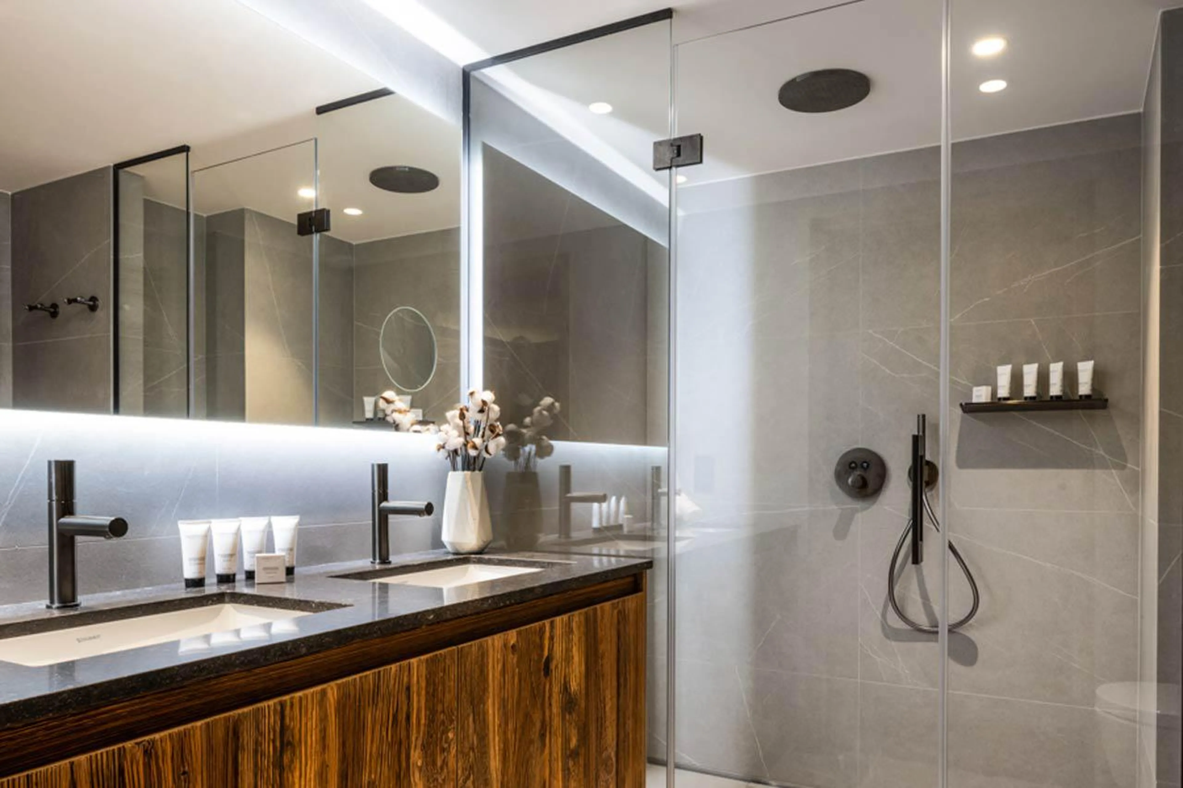 En-suite shower room at Silverstone Lodge 1 in Val d'Isere