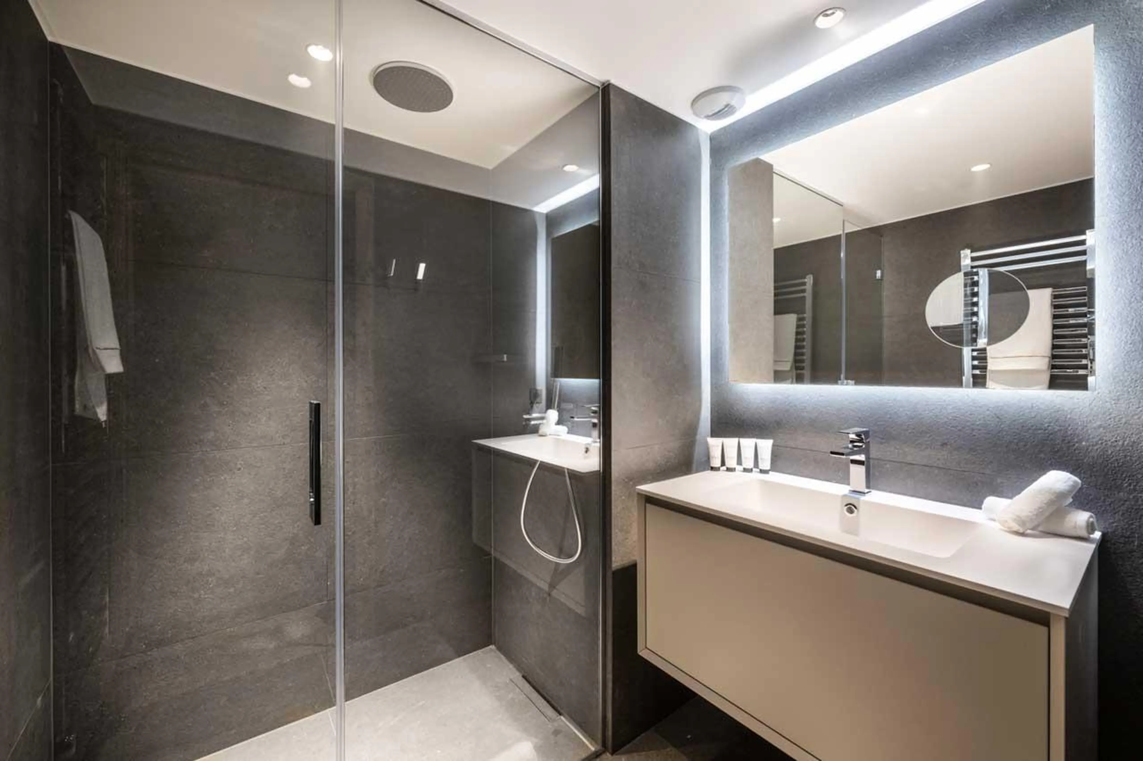 En-suite shower room six at Silverstone Lodge 2 in Val d'Isere