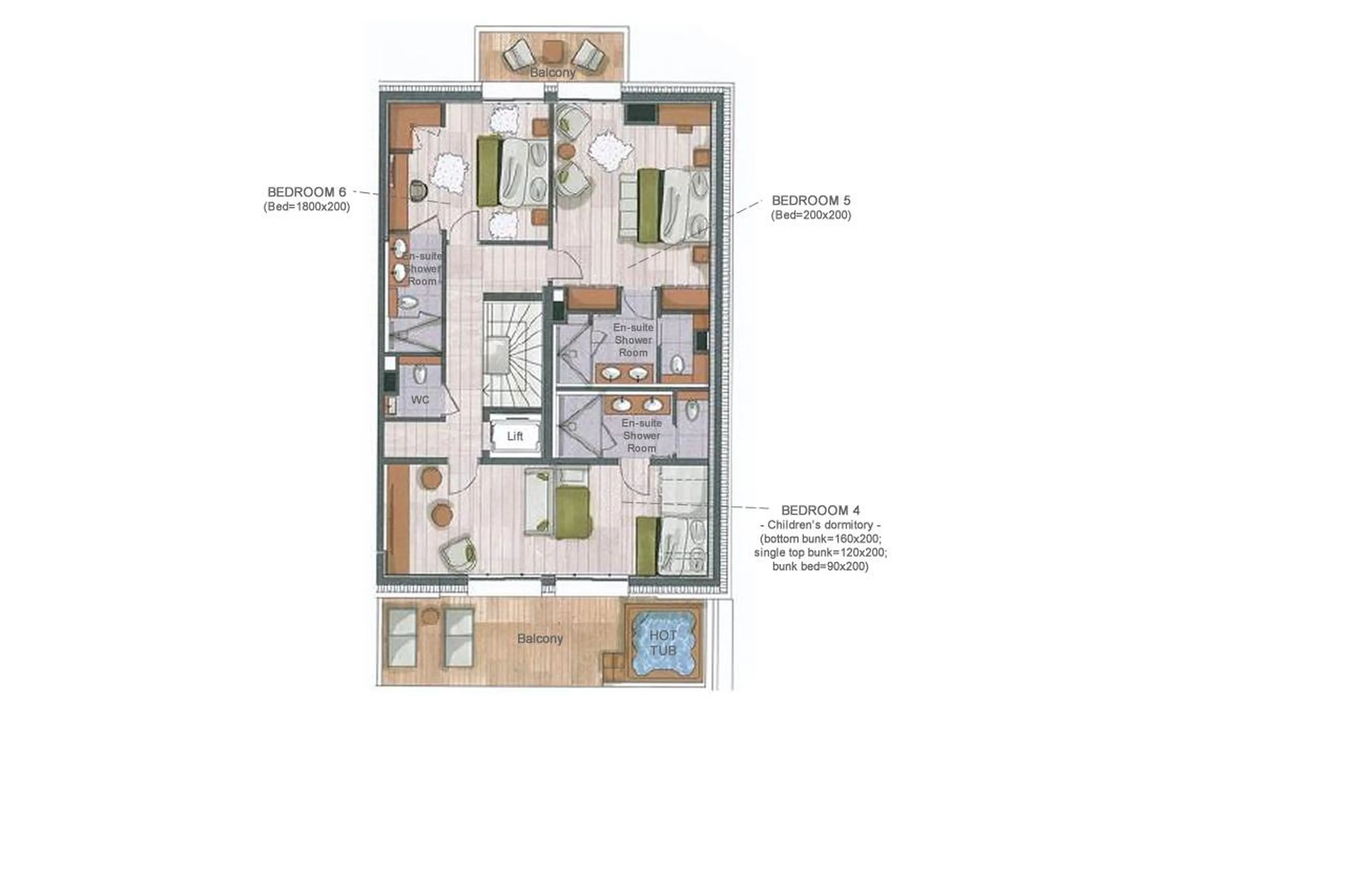 Level 4 floor plan of Silverstone Altitude 7 in Val d'Isere