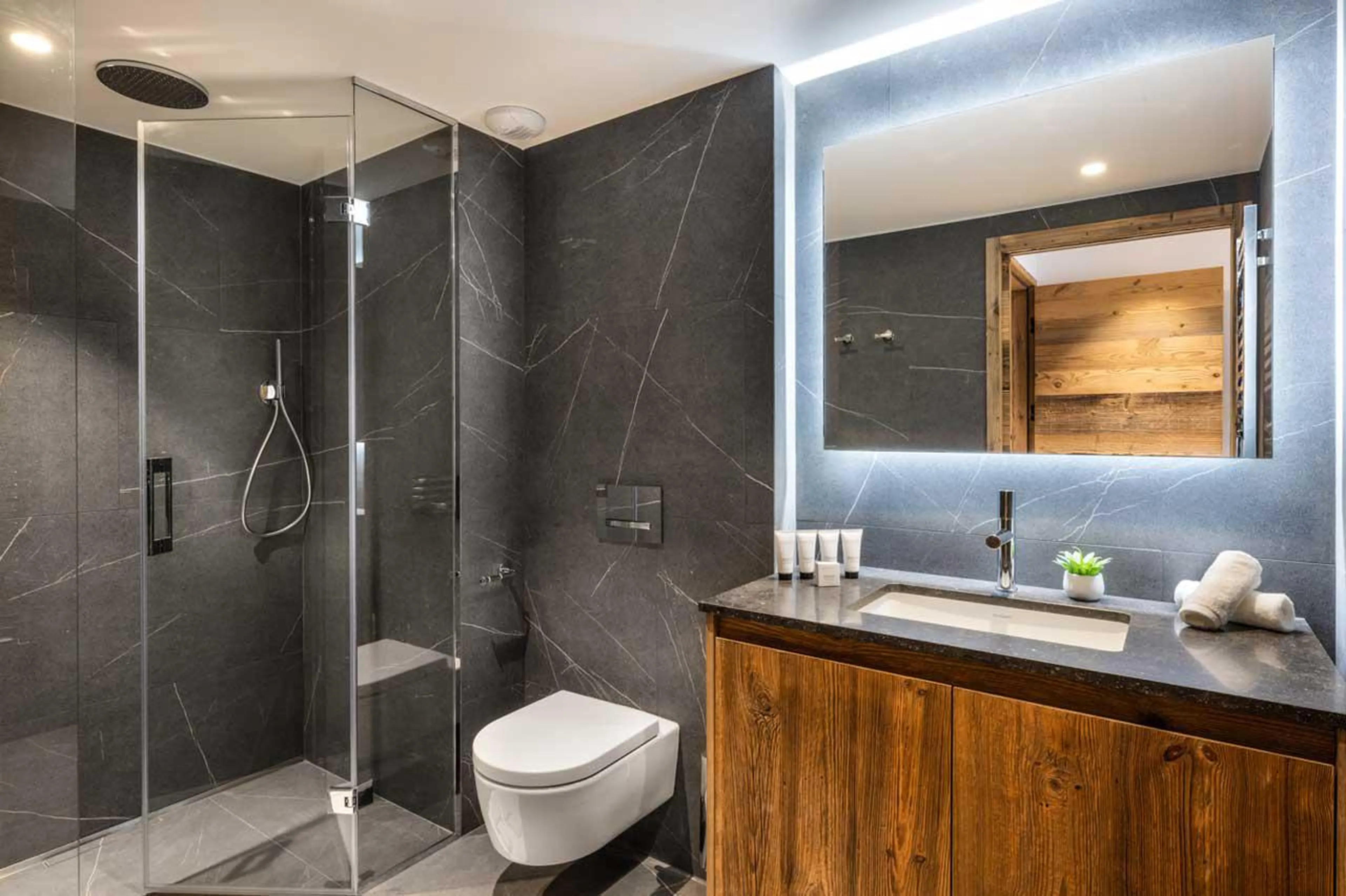 En-suite shower room at Silverstone Lodge 6 in Val d'Isere