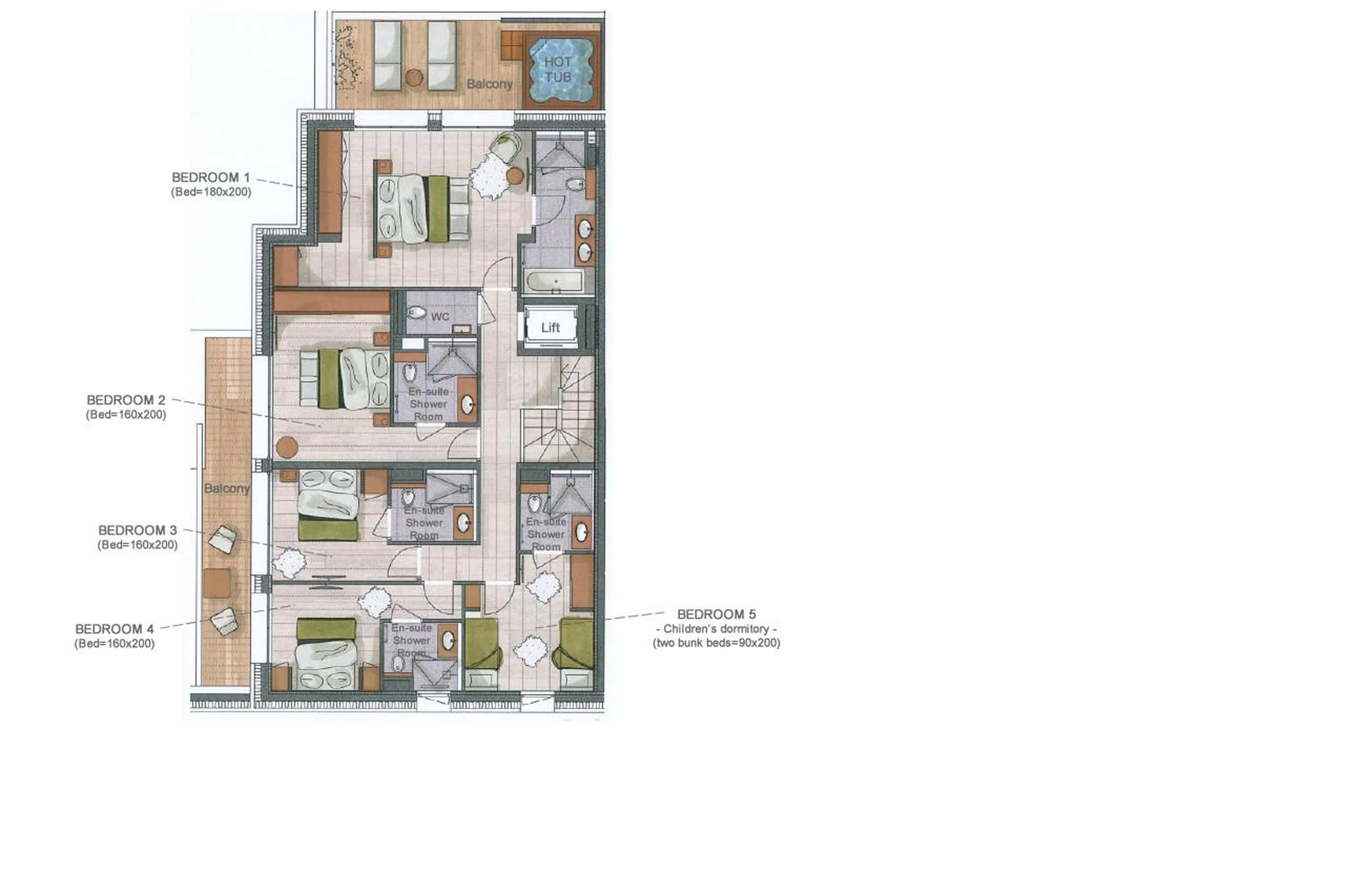 Level 3 floor plan of Silverstone Lodge Penthouse 5 in Val d'Isere