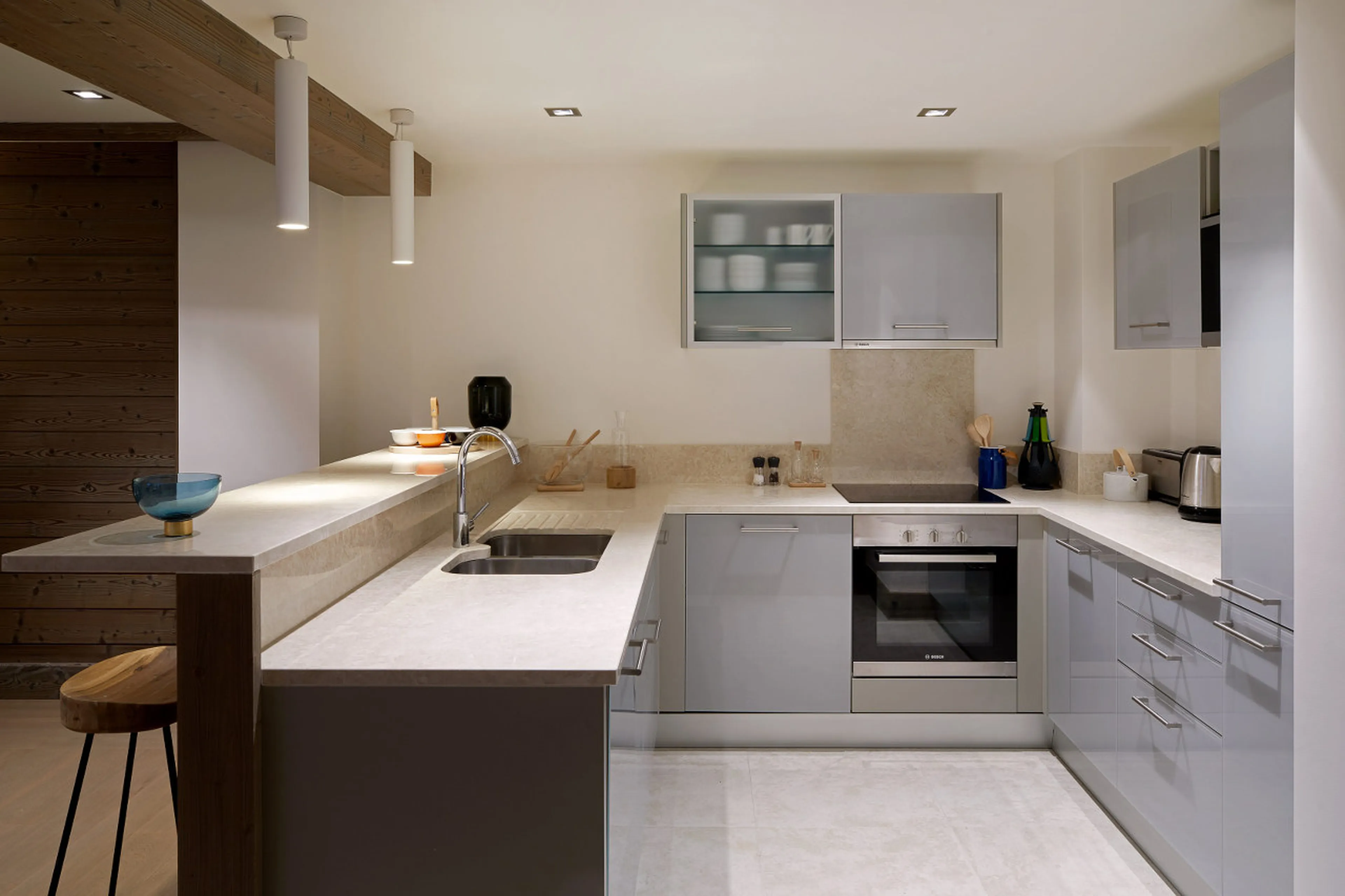 Kitchen at Apartment Six Senses 3 in Courchevel 1850