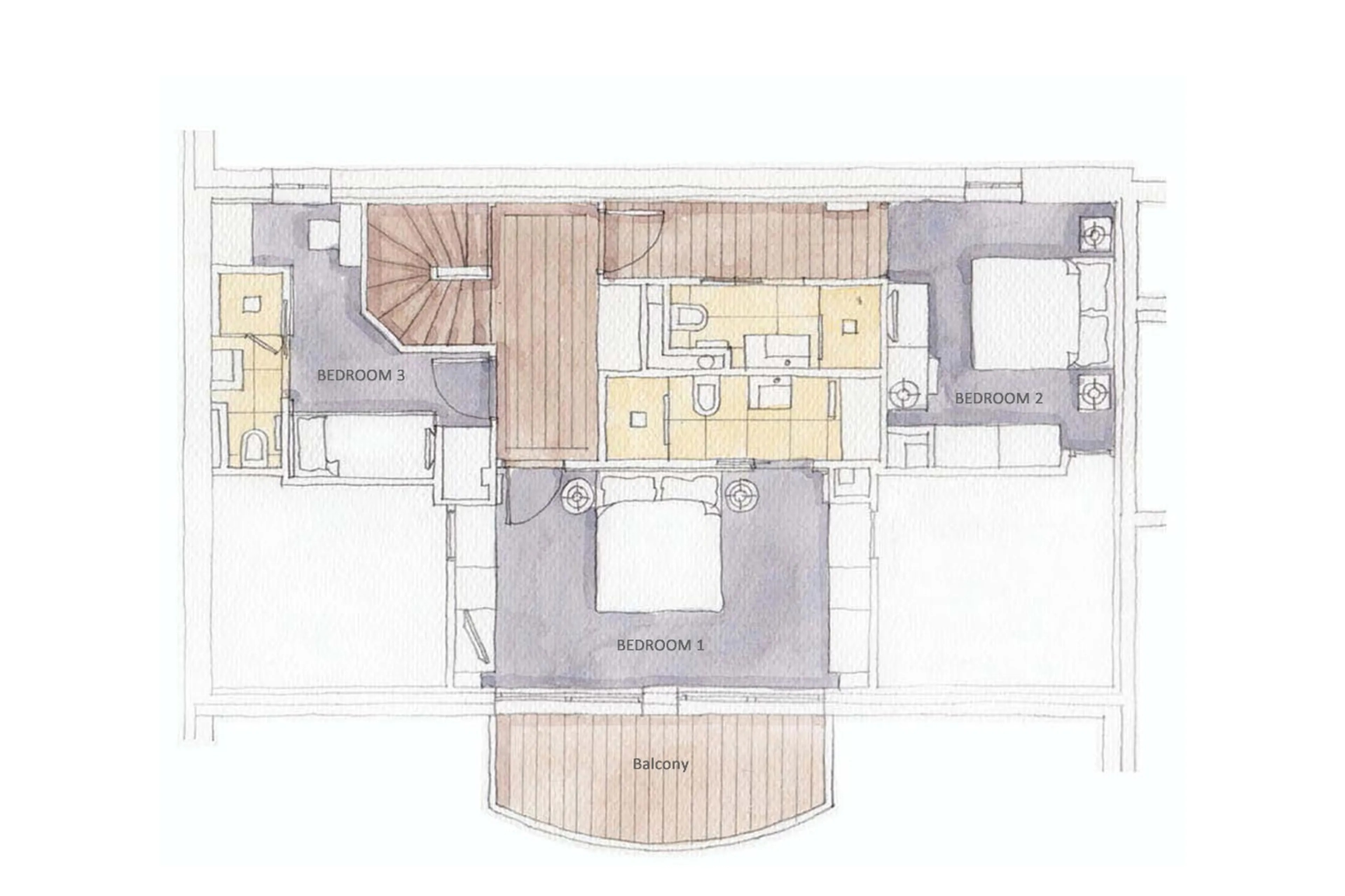 Upper level of Apartment Six Senses 4 at Courchevel 1850