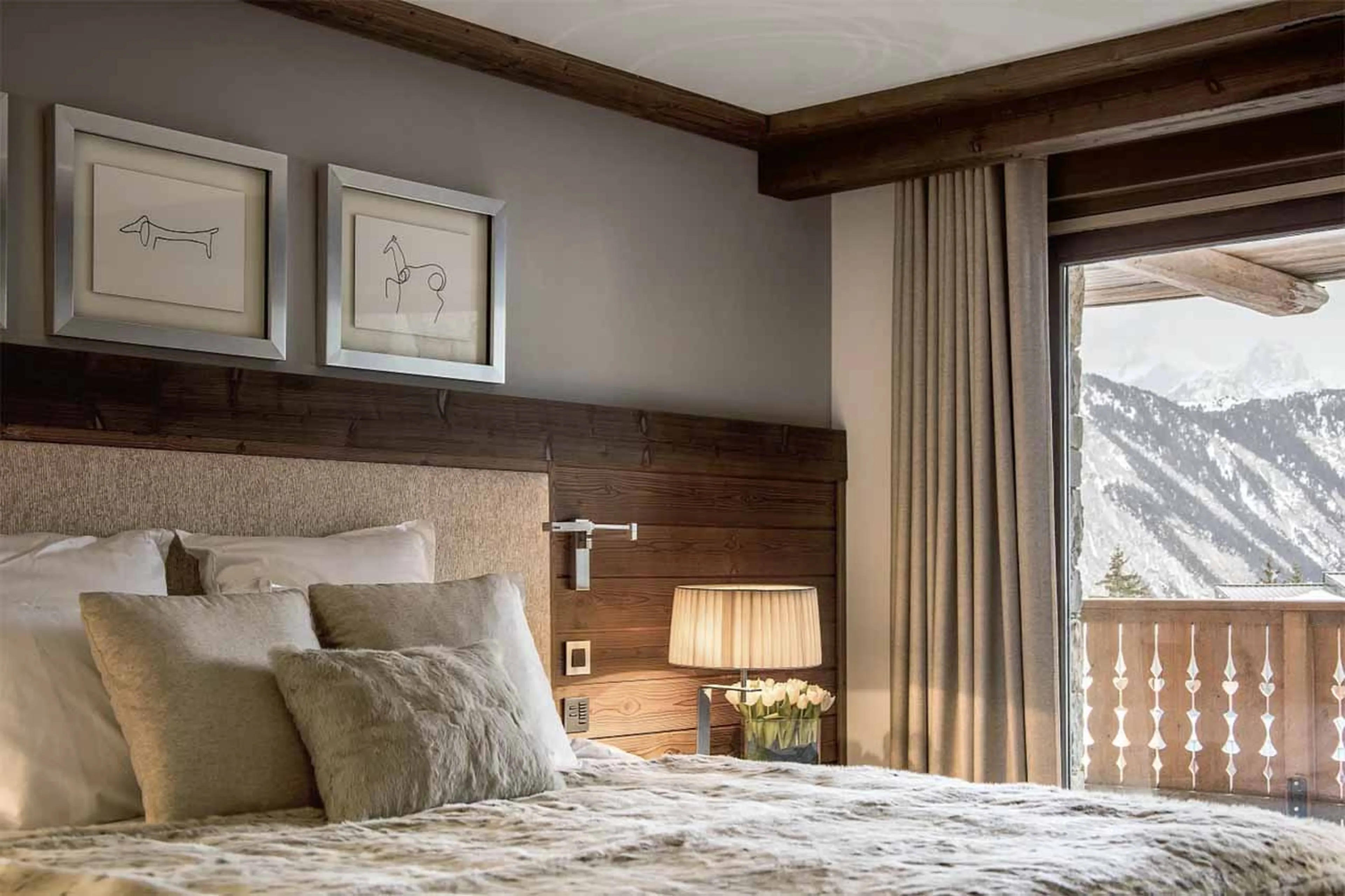 Balcony access from bedroom one at Apartment Six Senses 4 in Courchevel 1850