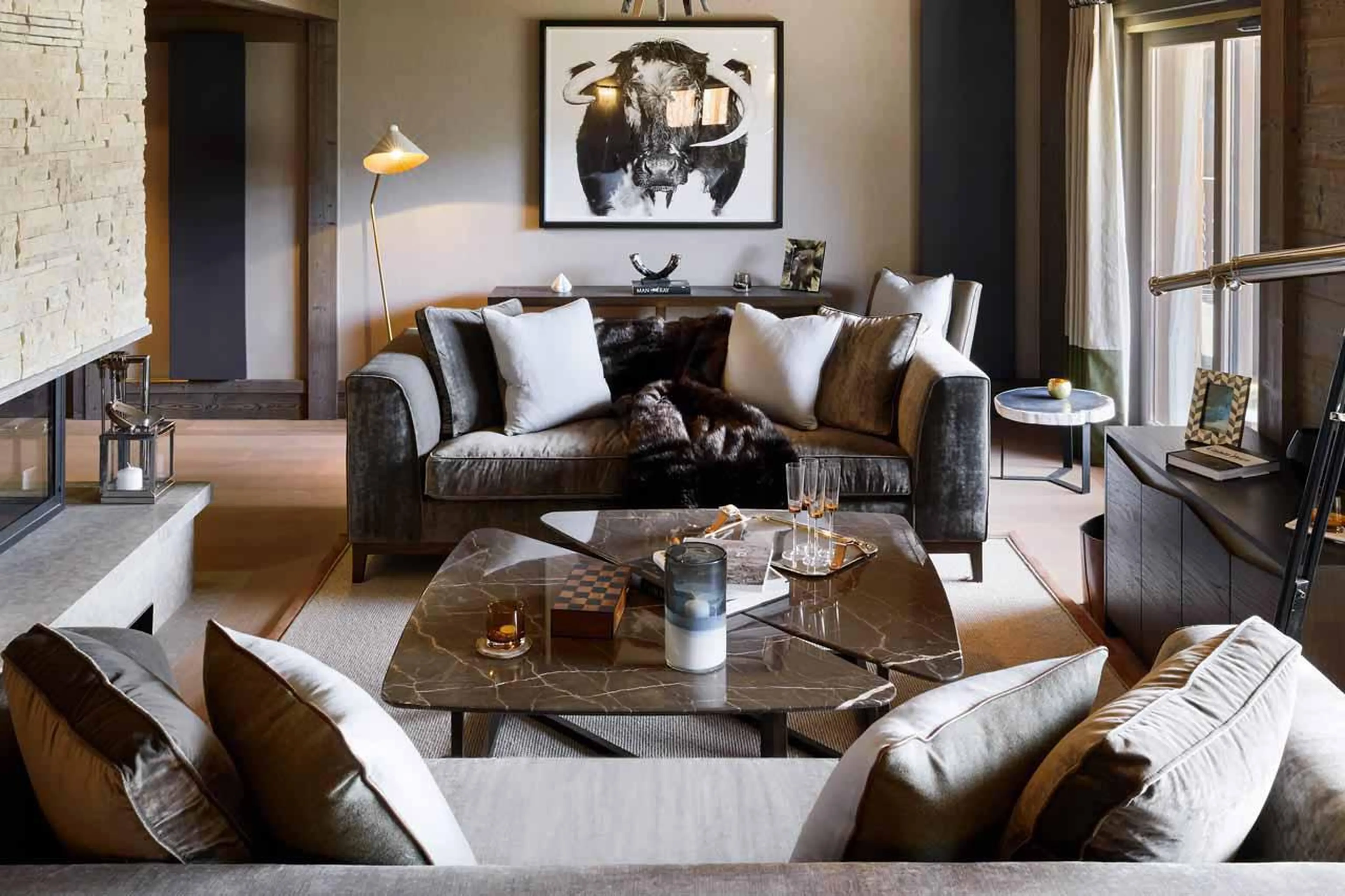 Living area at Six Senses Five-Bedroom Prestige Penthouse in Courchevel 1850