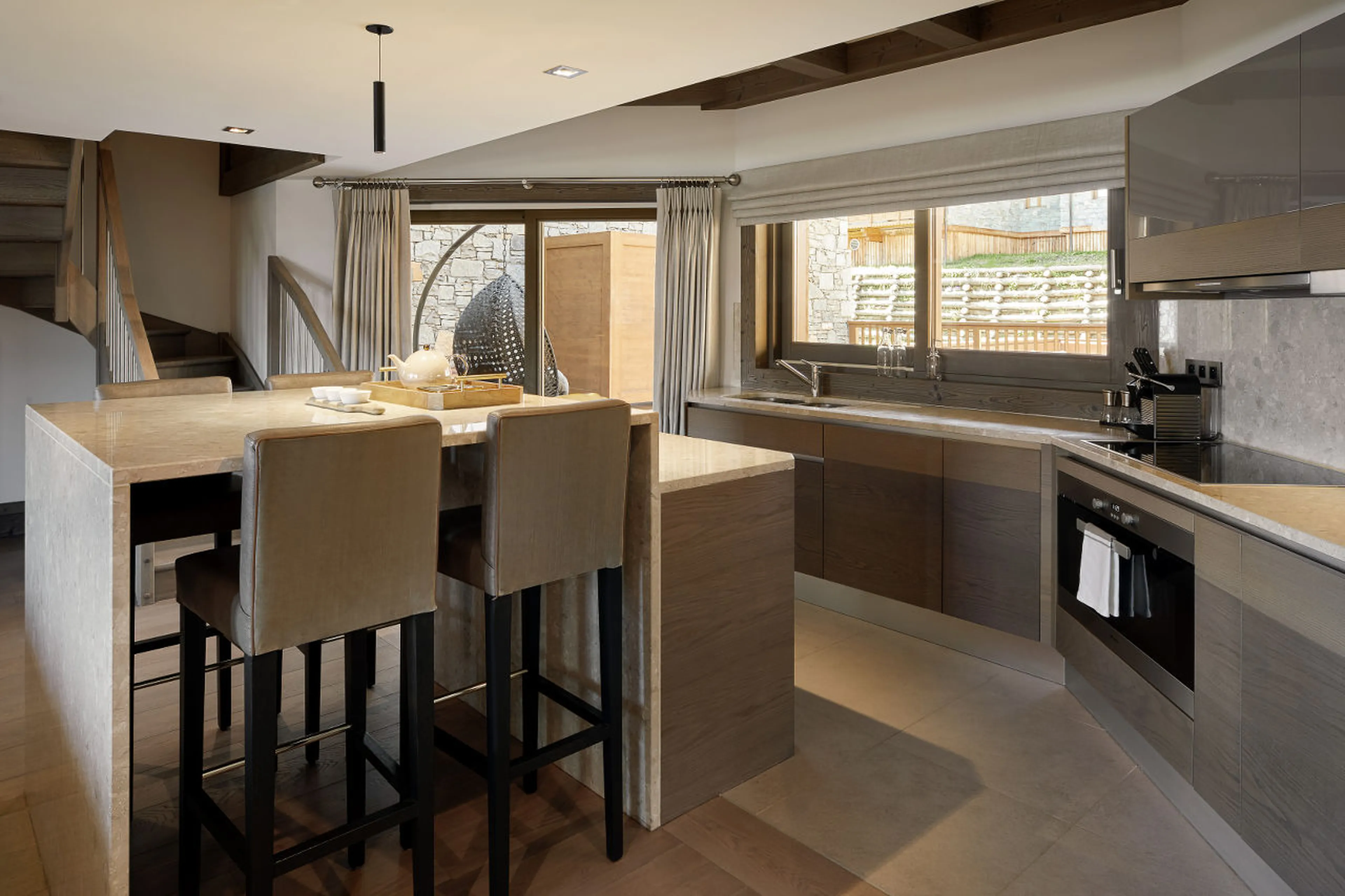Kitchen at Apartment Six Senses 4 in Courchevel 1850