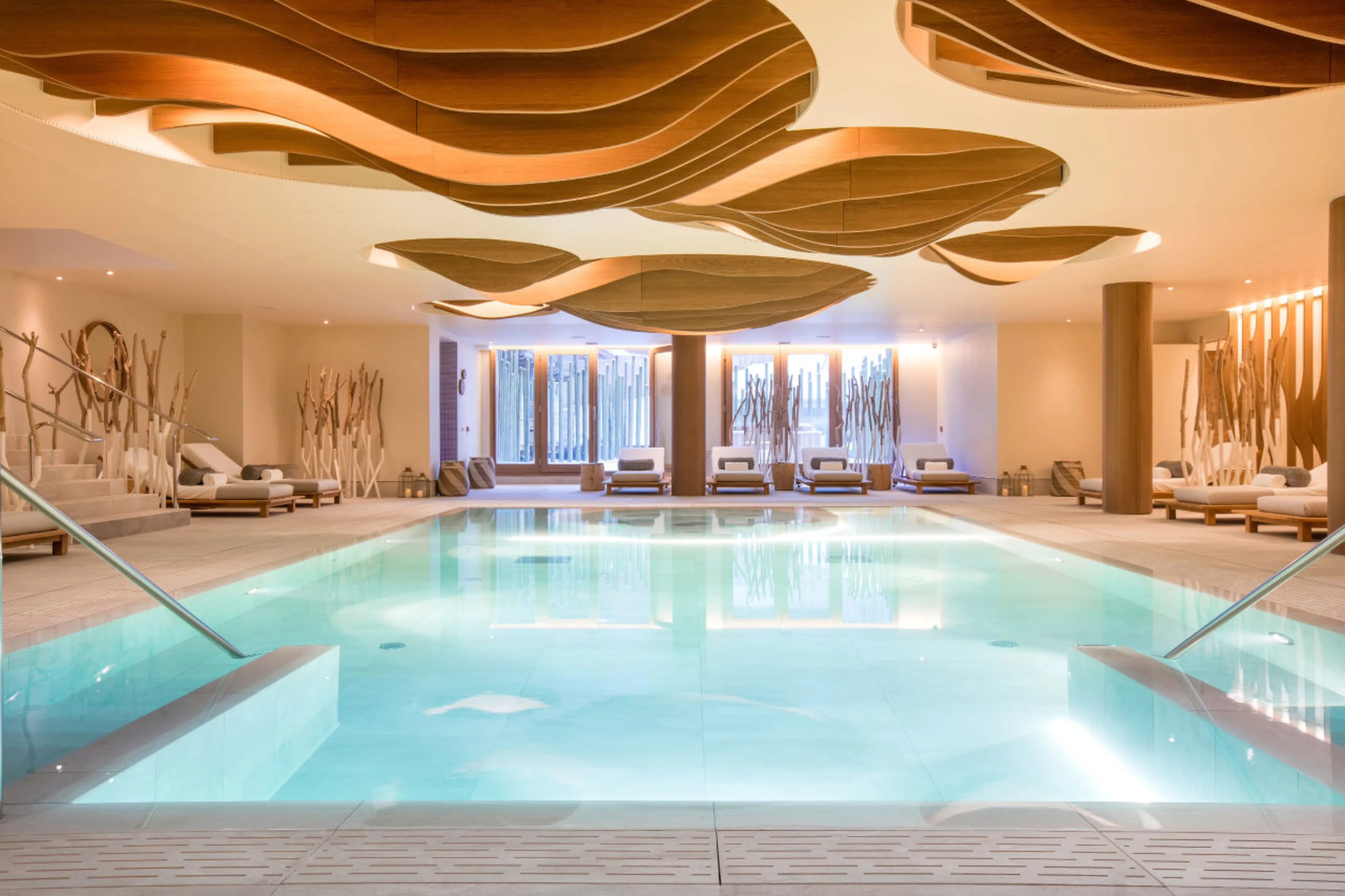 Indoor swimming pool at Six Senses Spa in Courchevel 1850