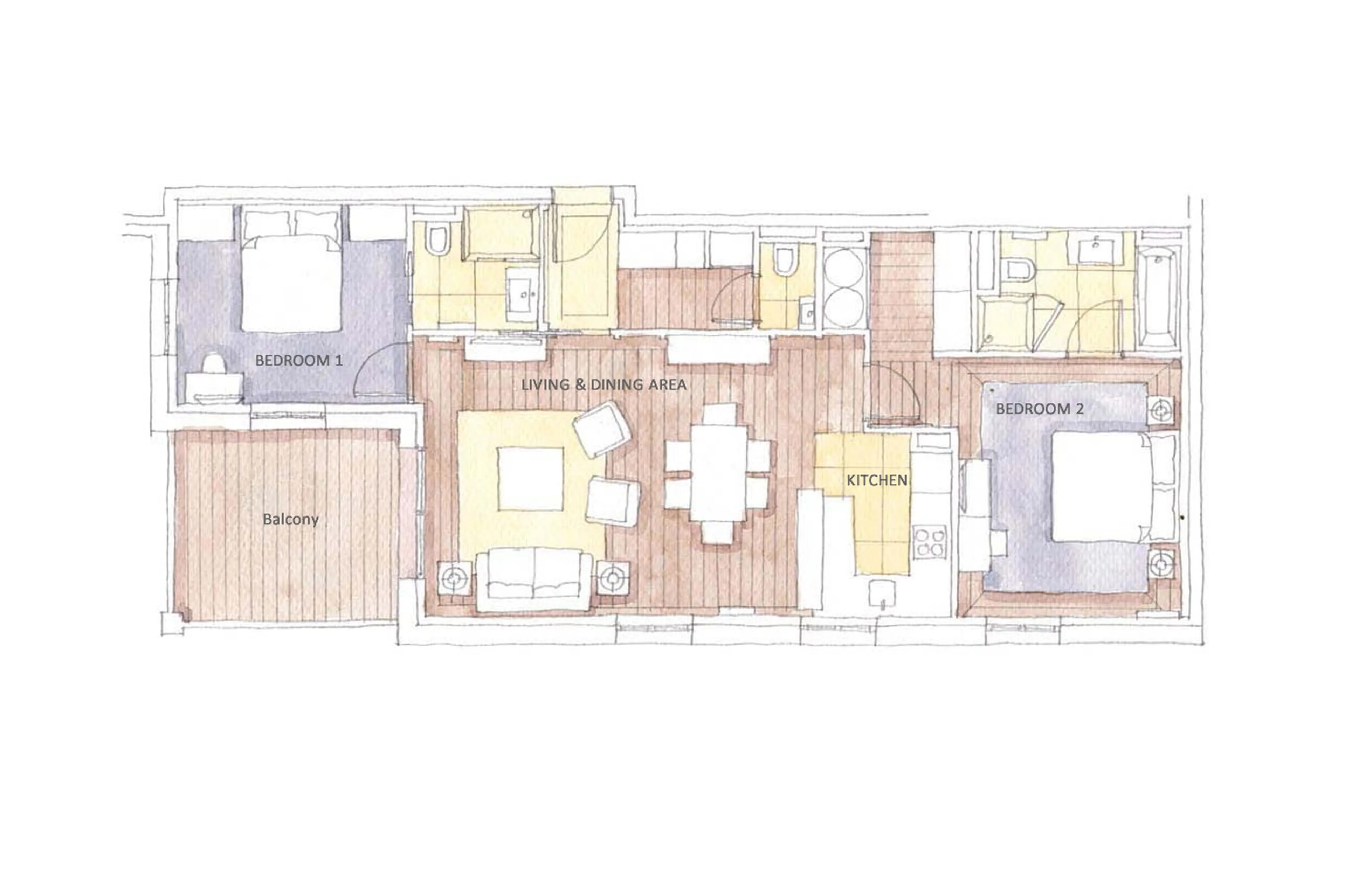 Floor plan of Apartment Six Senses Two in Courchevel 1850