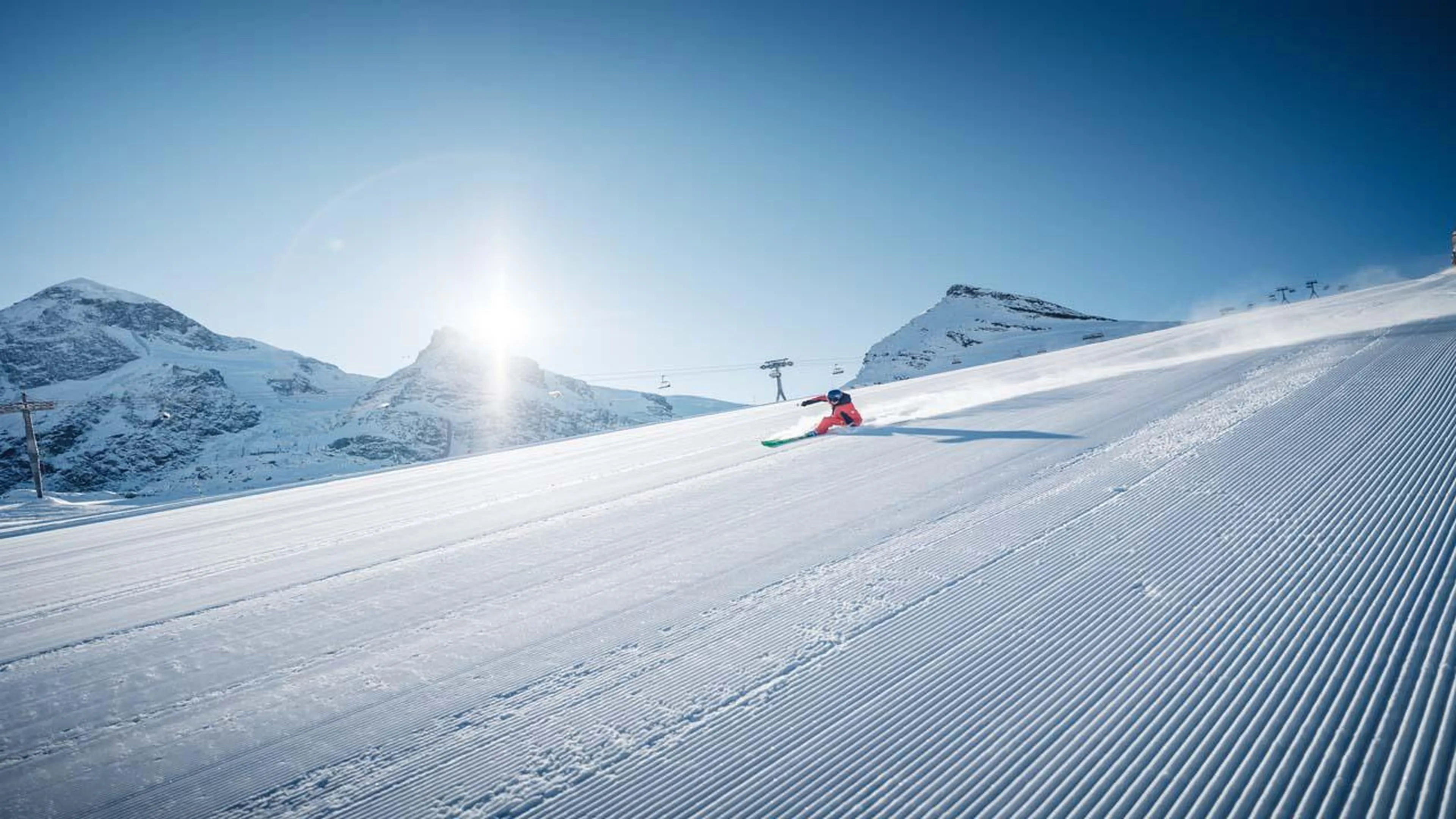 Skiing in Zermatt with Matterhorn backdrop