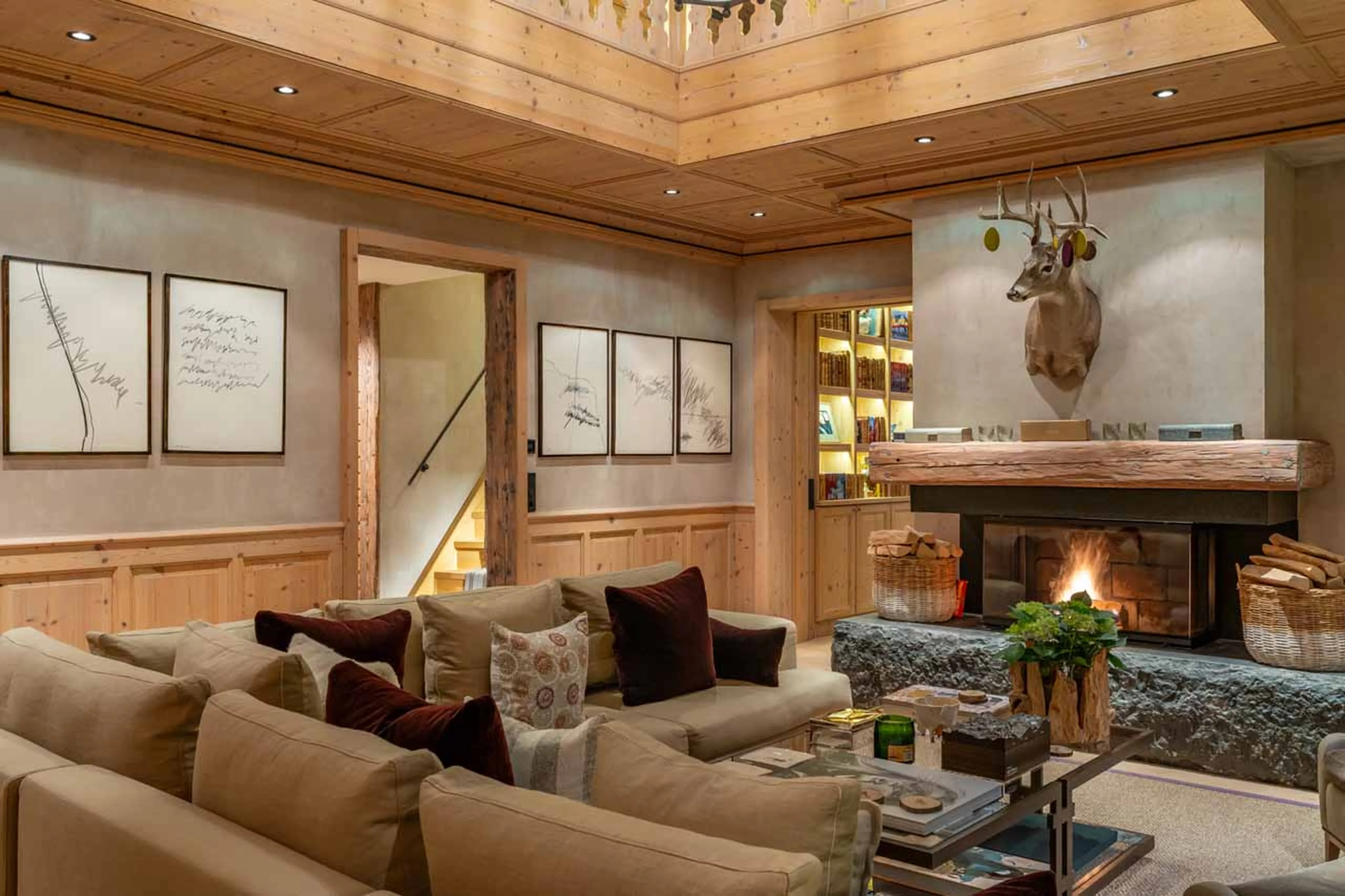 Stylish living room at Skyfall Penthouse in St Christoph